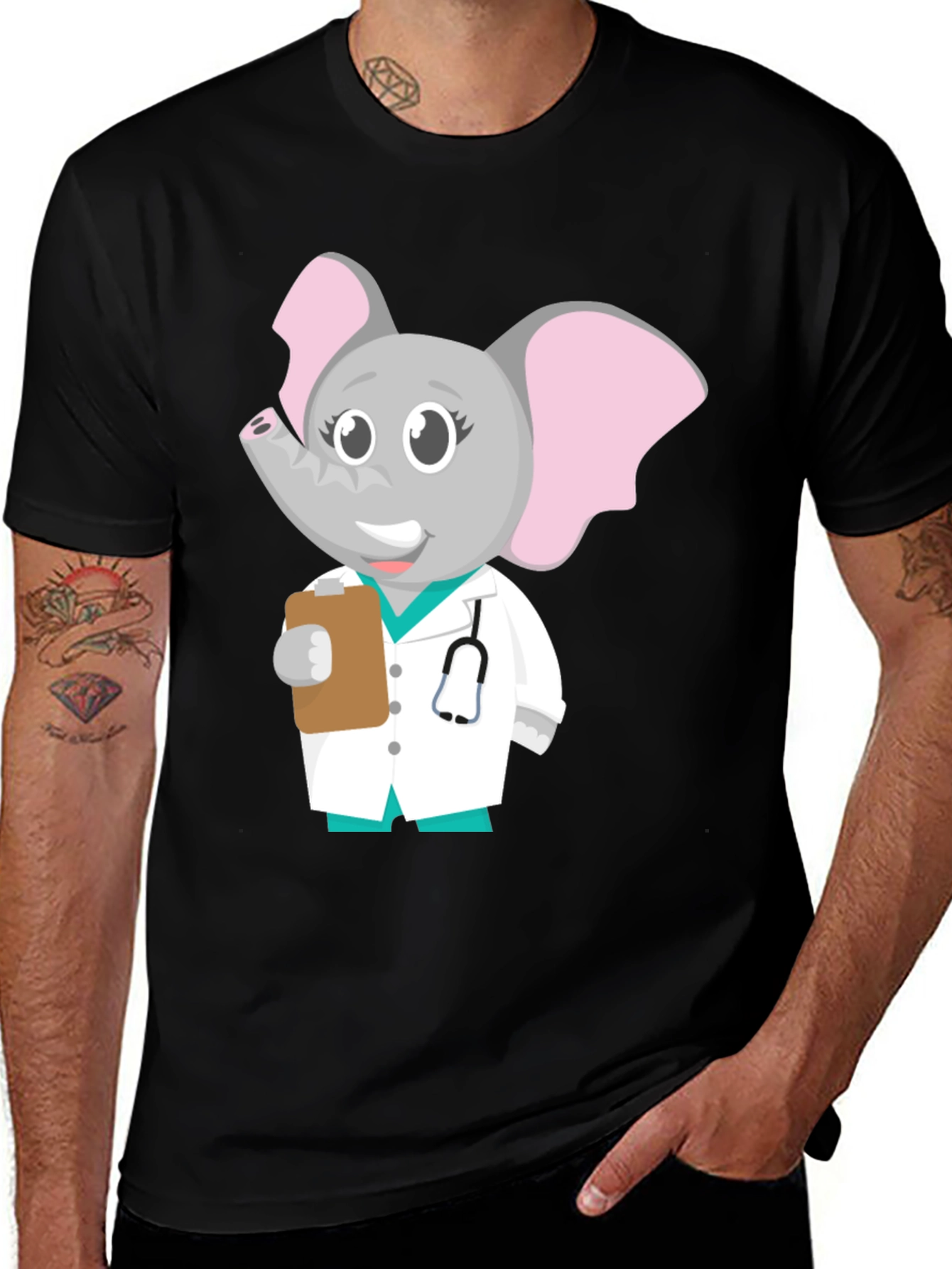 Cartoon Elephant Doctor T-Shirt