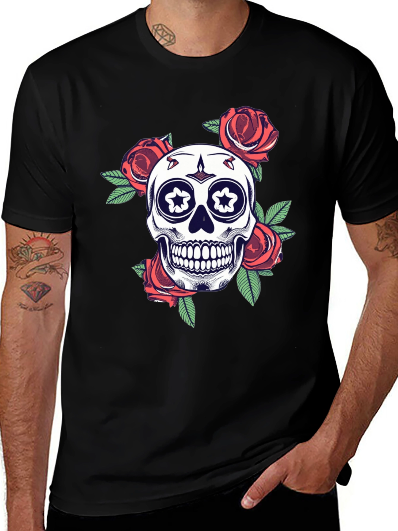 Variant 25 of Skull and Roses Graphic Tee
