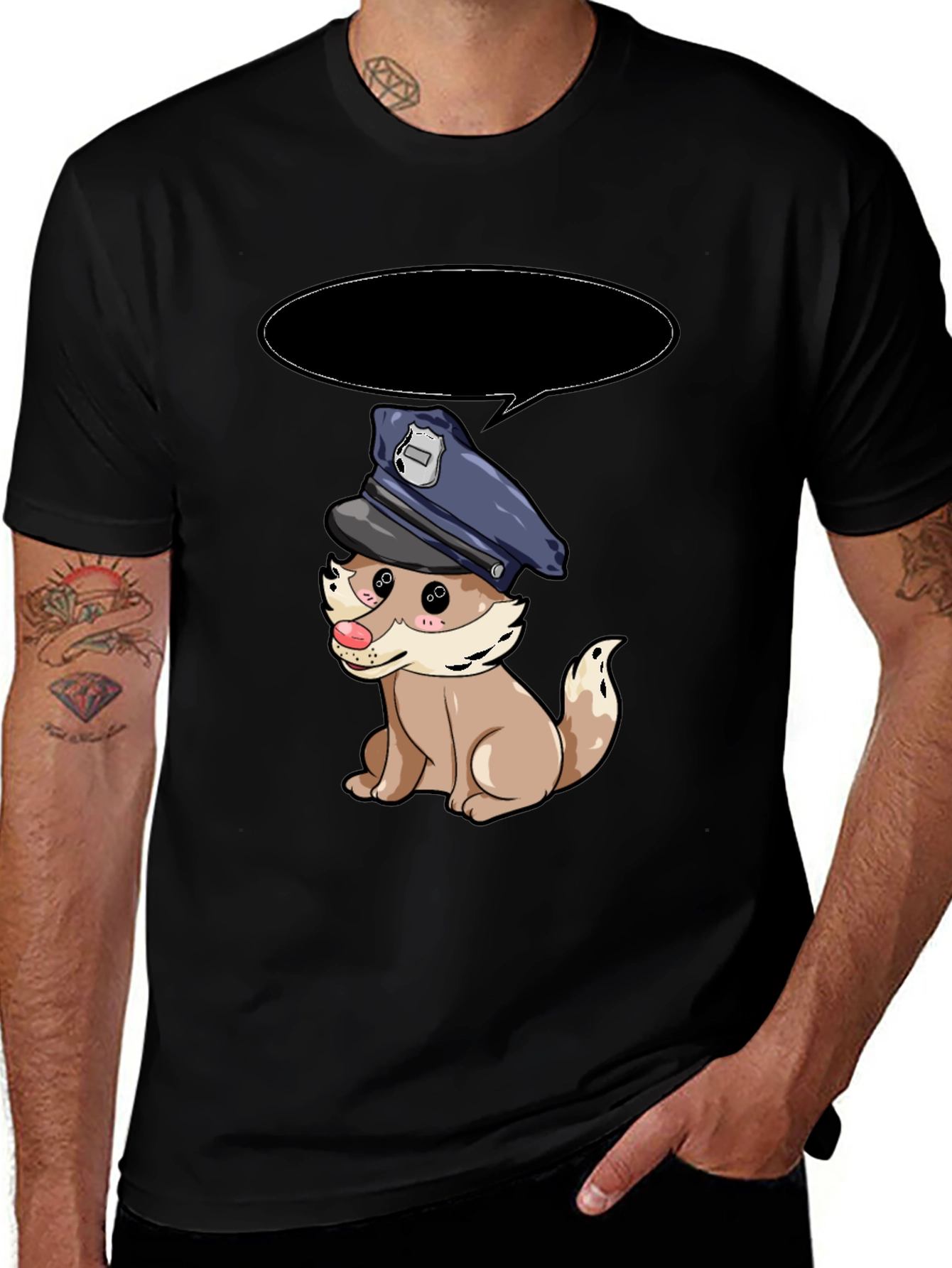 Variant 29 of Cartoon Dog Police T-Shirt