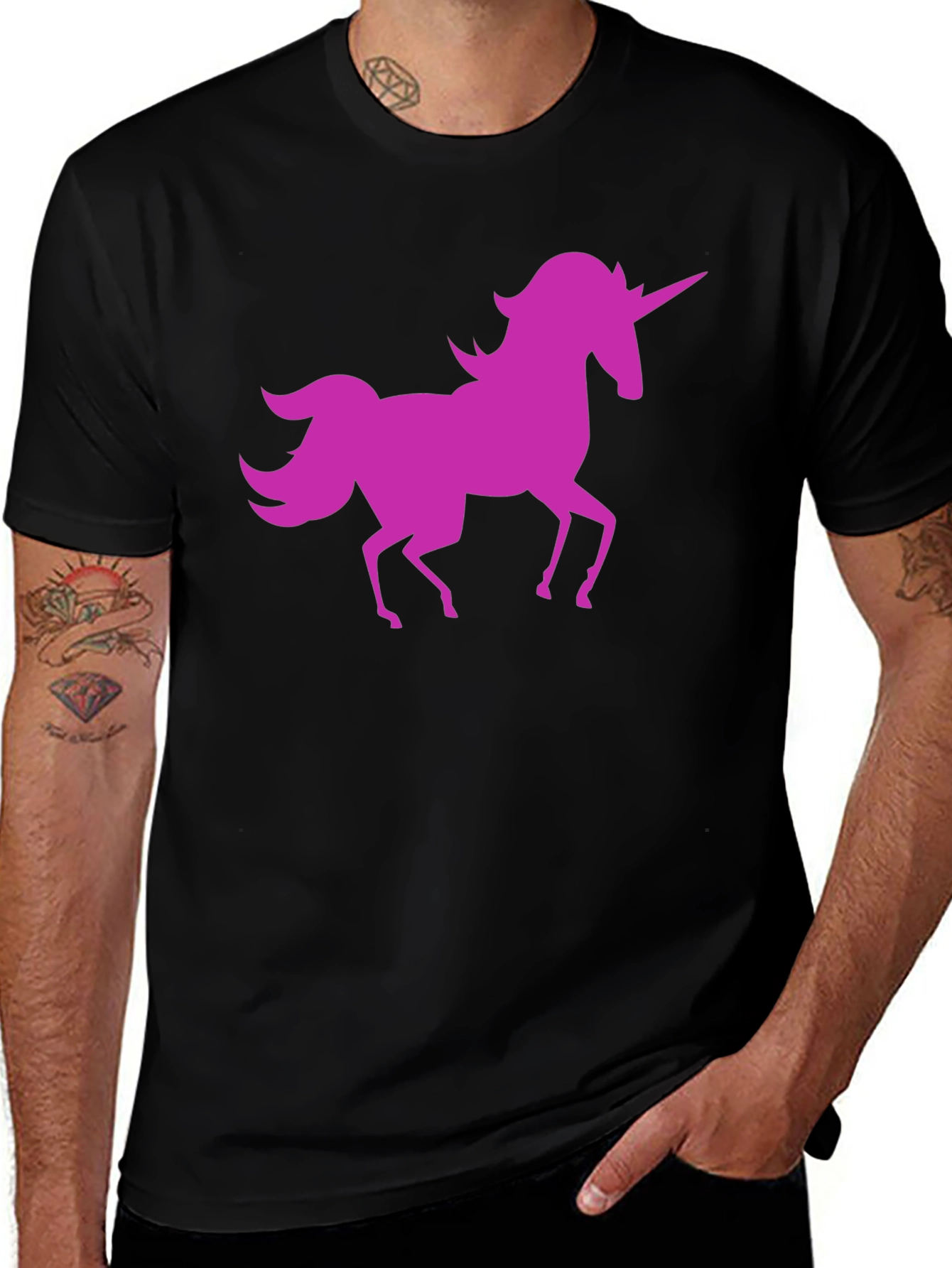 Variant 20 of Unicorn Graphic Tee - Black Cotton T-Shirt