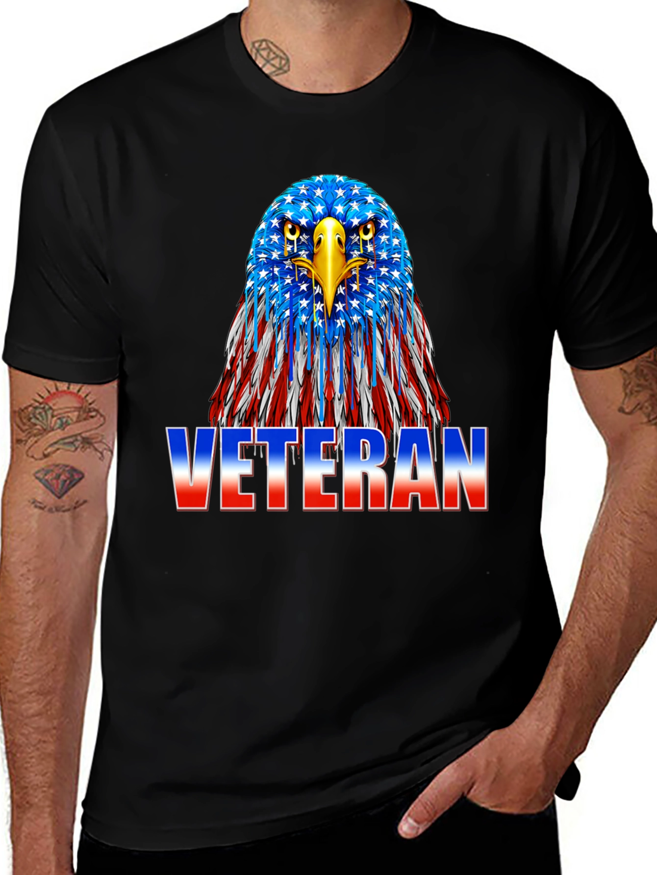 Variant 23 of Patriotic Veteran Eagle Graphic T-Shirt
