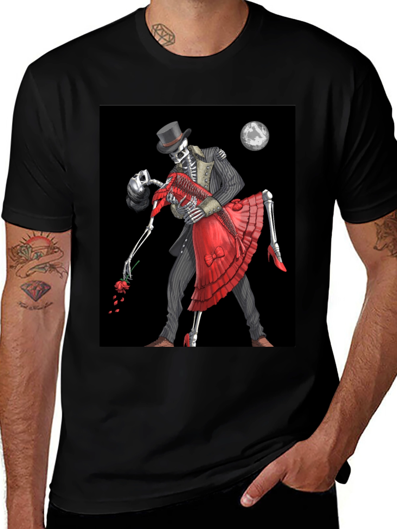 Variant 26 of Skeleton Tango T-Shirt - Gothic Dance Design