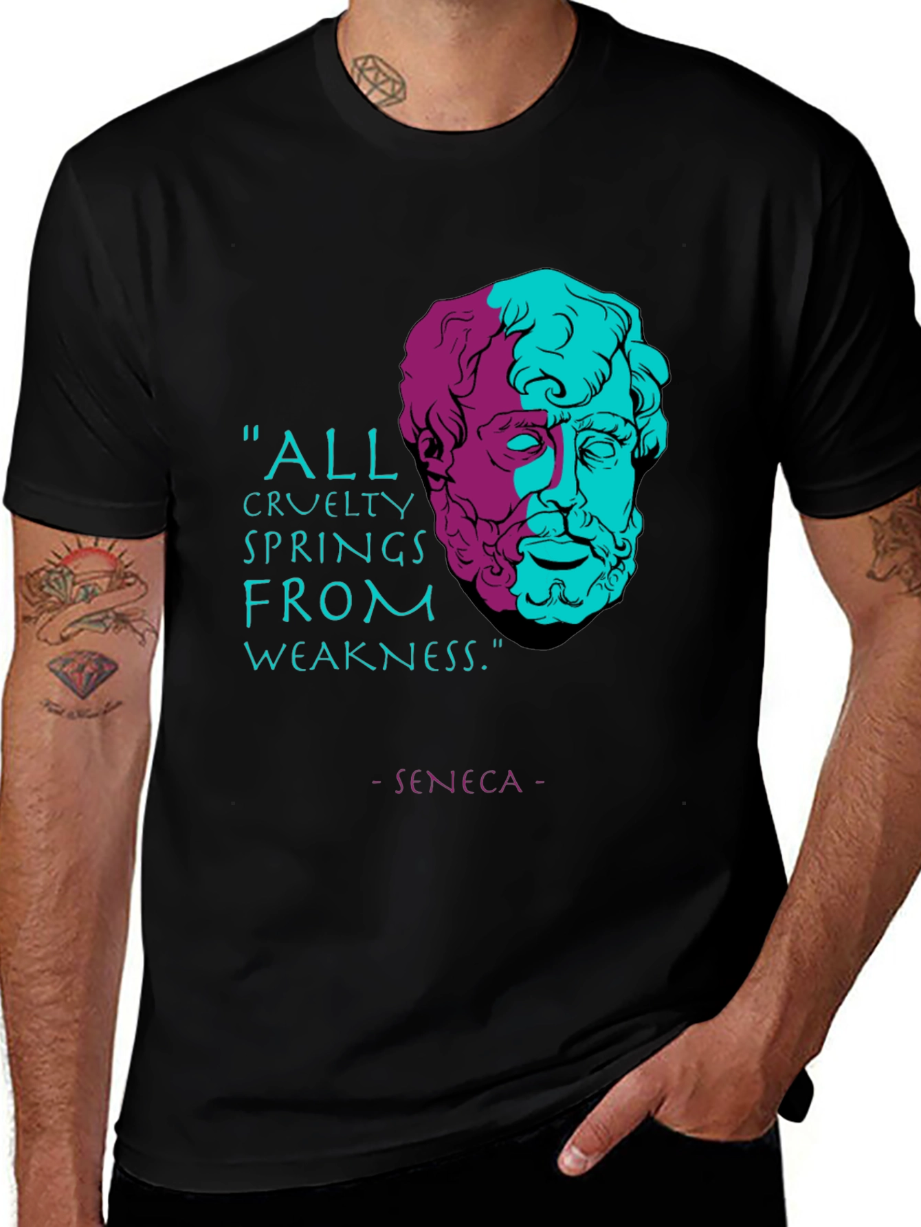 Variant 13 of Philosophical Graphic T-Shirt - Seneca Quote