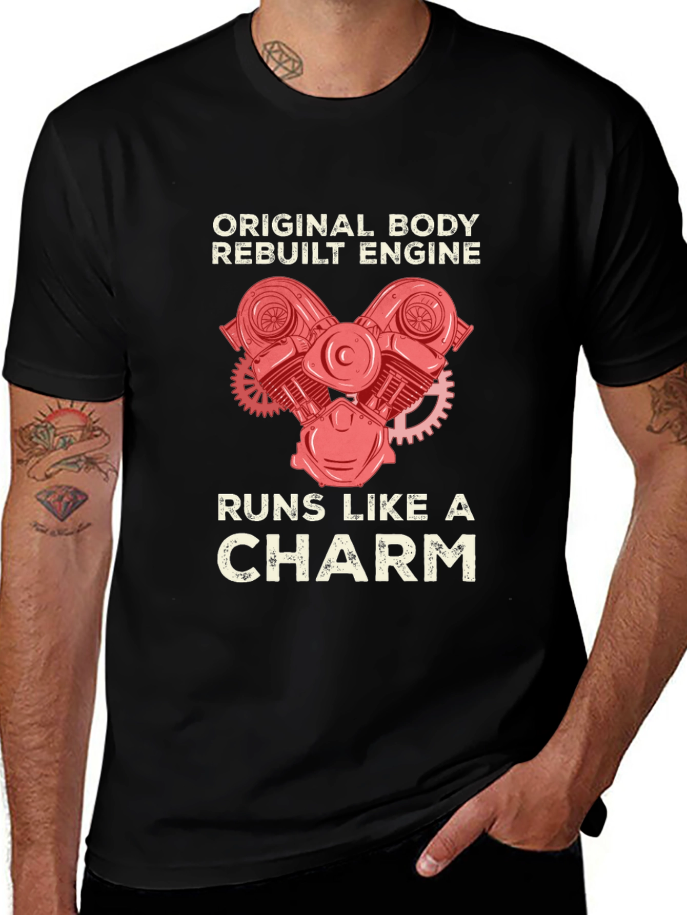 Variant 30 of Original Body Rebuilt Engine Black T-Shirt