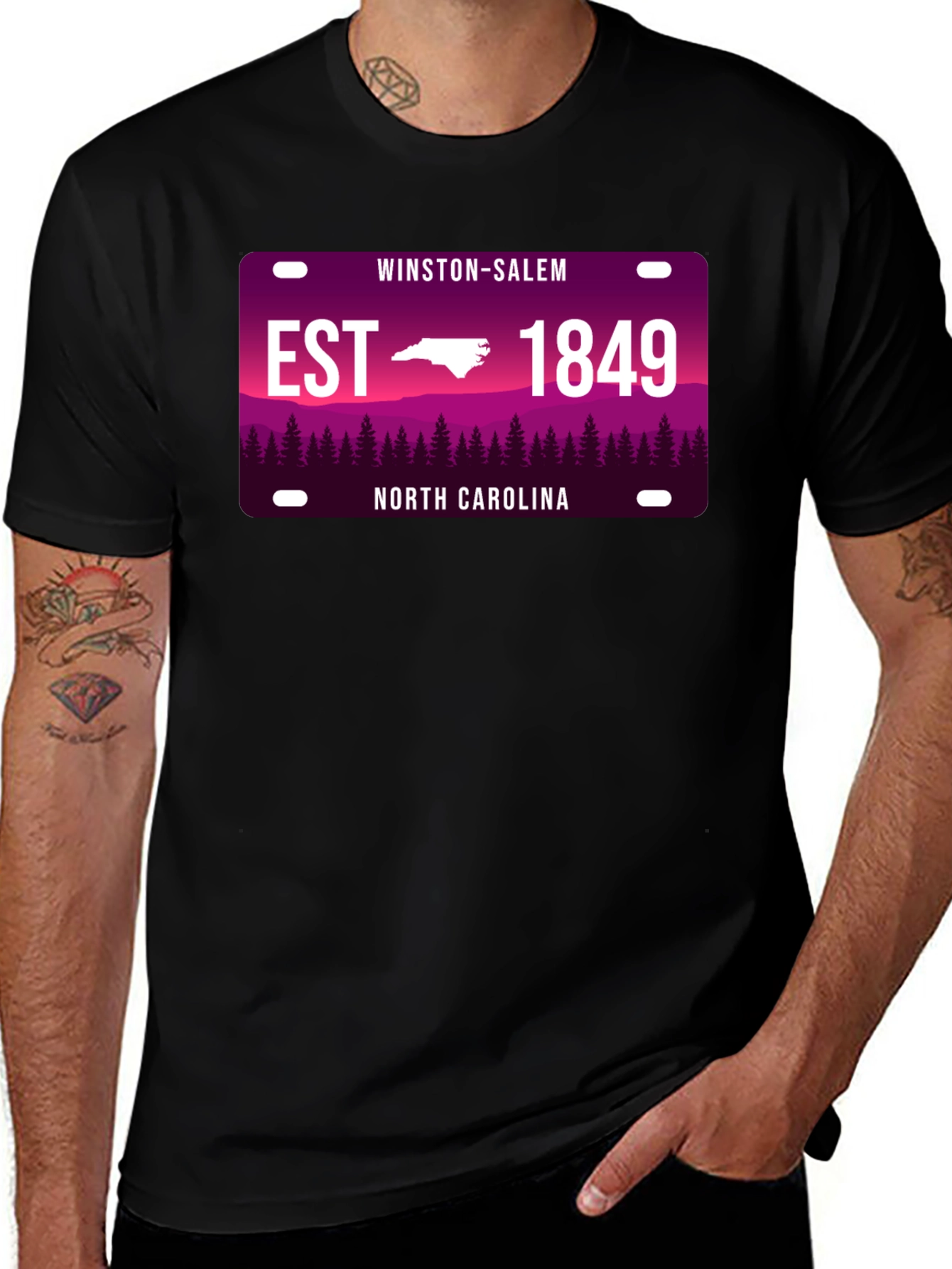 Winston-Salem North Carolina Black T-Shirt