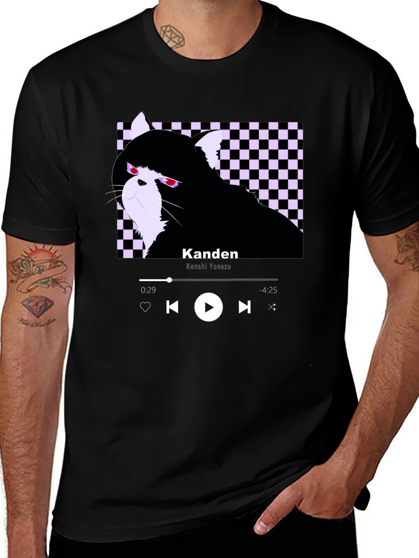 Black Kanden Cat T-Shirt - Graphic Tee main image