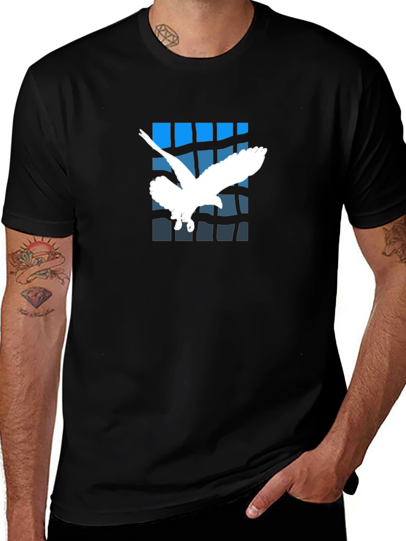 Variant 28 of Eagle Graphic Black T-Shirt