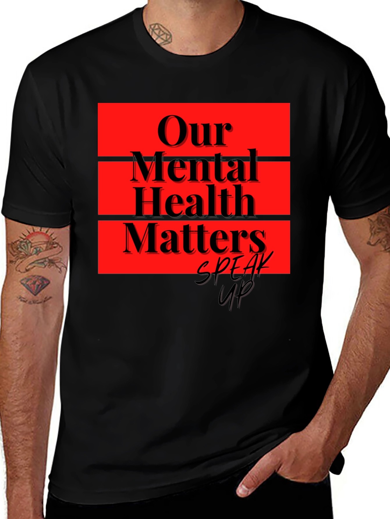 Variant 18 of Our Mental Health Matters Black T-Shirt