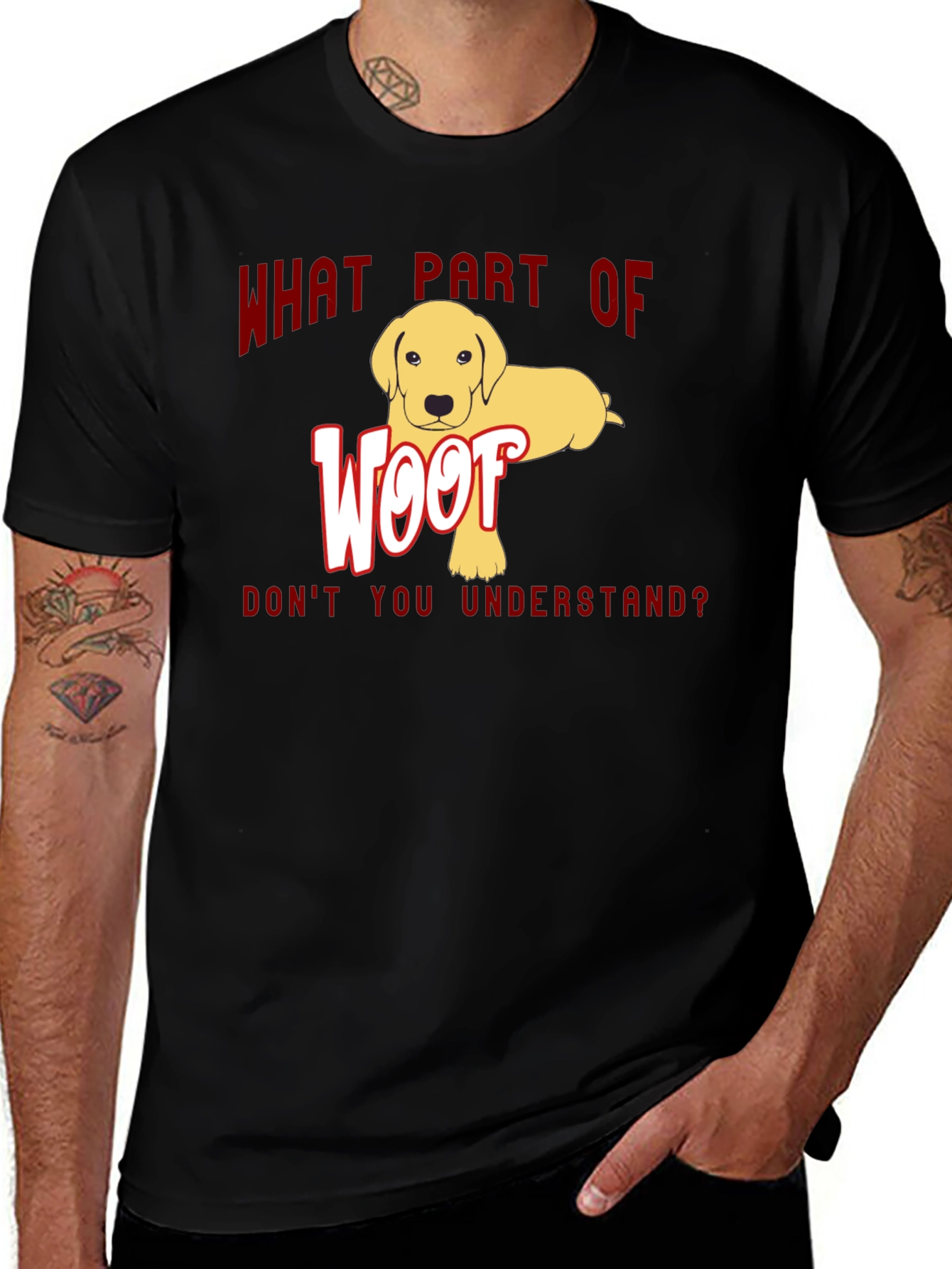 Variant 13 of Woof Dog Graphic T-Shirt - Funny Dog Lover Tee