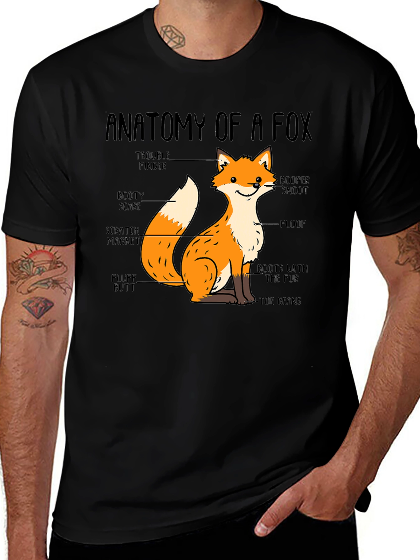 Variant 8 of Anatomy of a Fox T-Shirt - Funny Animal Tee