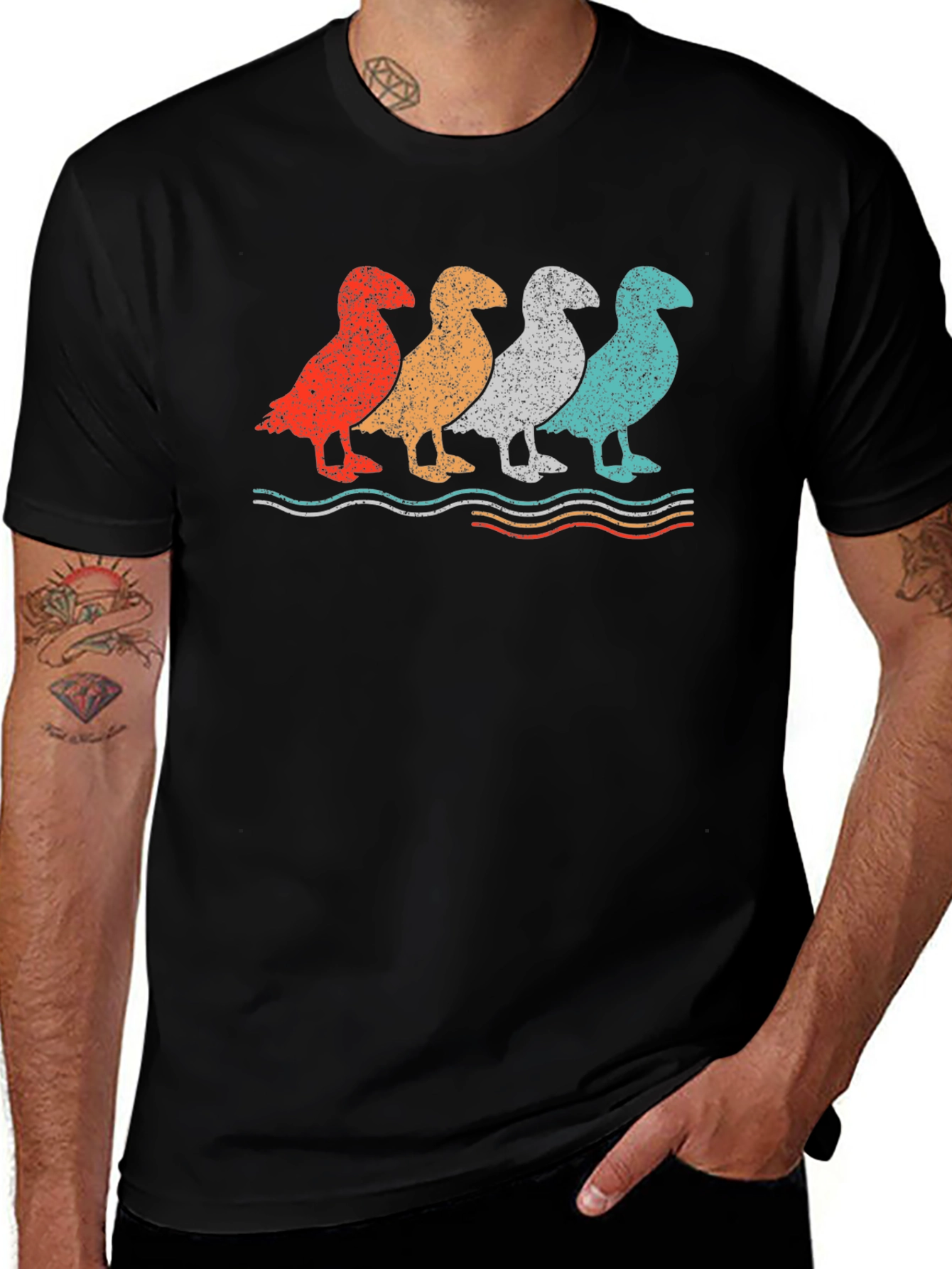 Variant 28 of Retro Puffin Parade Graphic T-Shirt