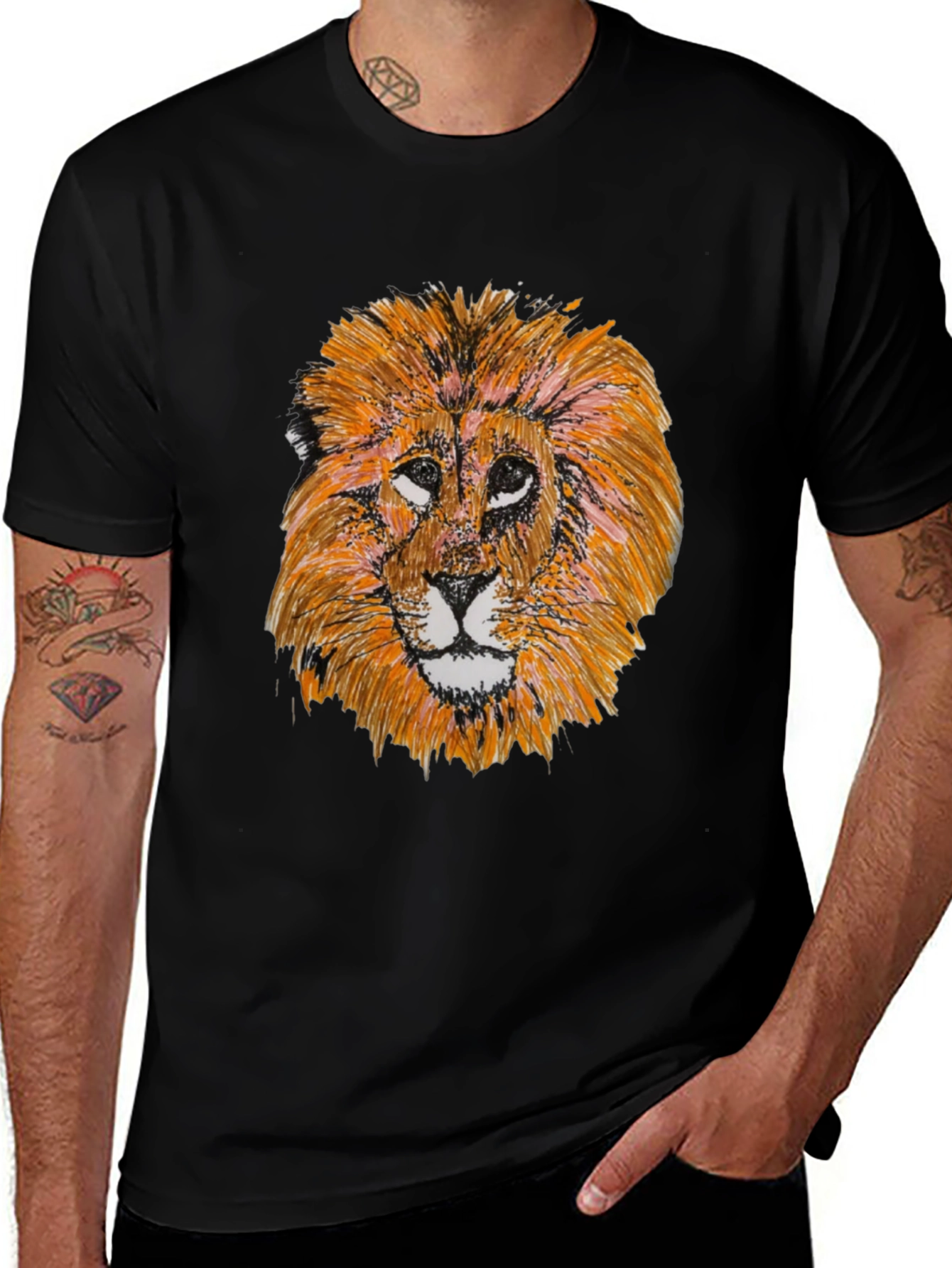 Variant 5 of Lion Graphic Tee - Bold Black T-Shirt