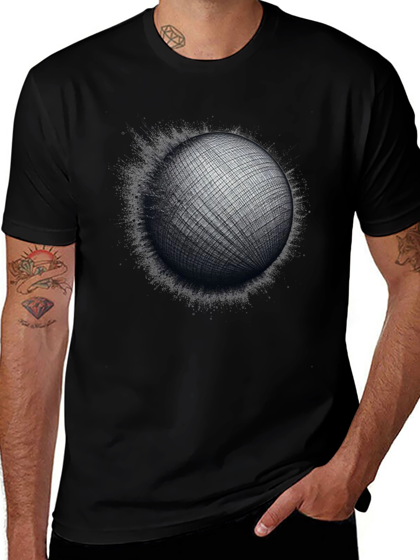 Variant 15 of Abstract Sphere Graphic Tee - Modern Artistic T-Shirt