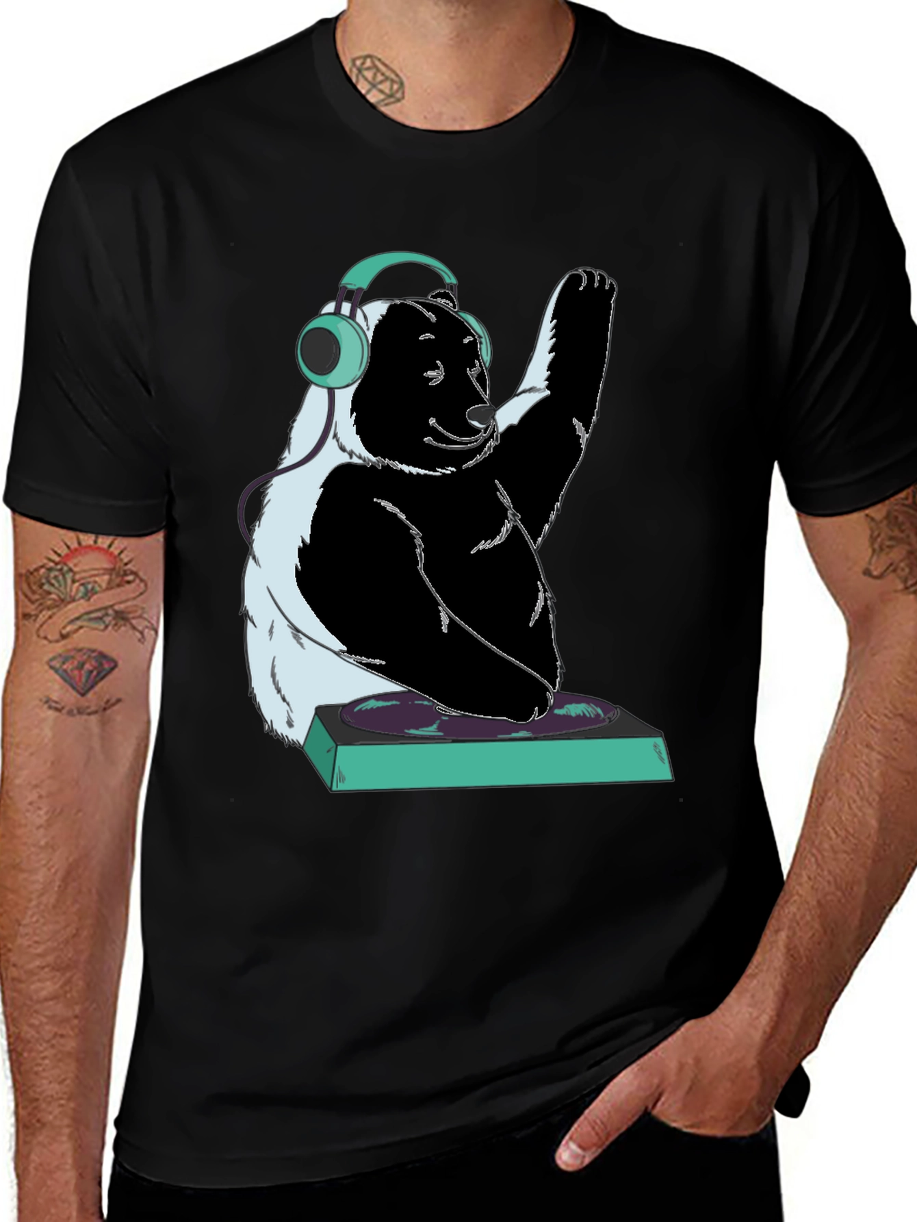 Variant 14 of DJ Panda Graphic Tee - Music Lover T-Shirt