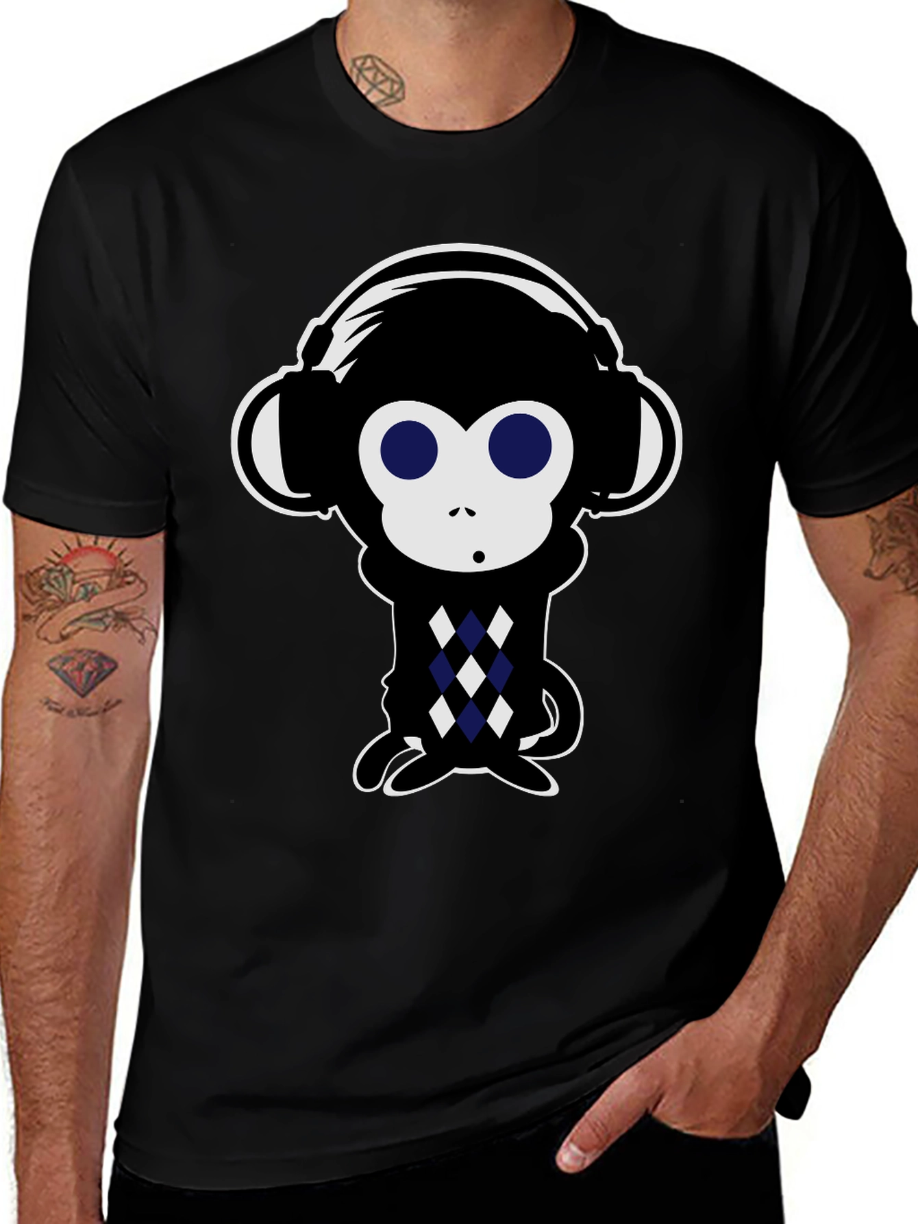 Variant 11 of Funky Monkey Tee - Diamond Pattern