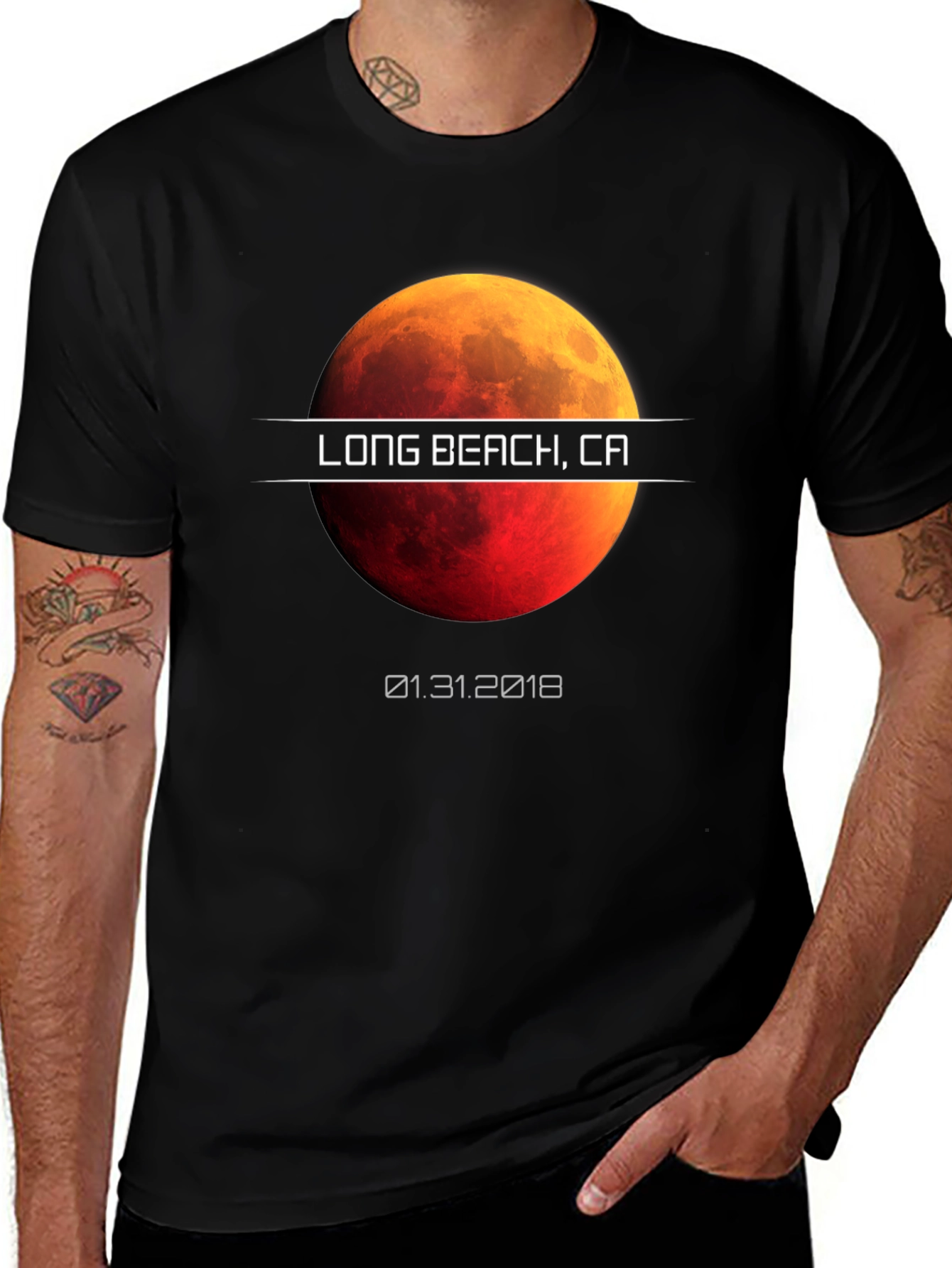 Variant 28 of Lunar Eclipse Long Beach CA T-Shirt