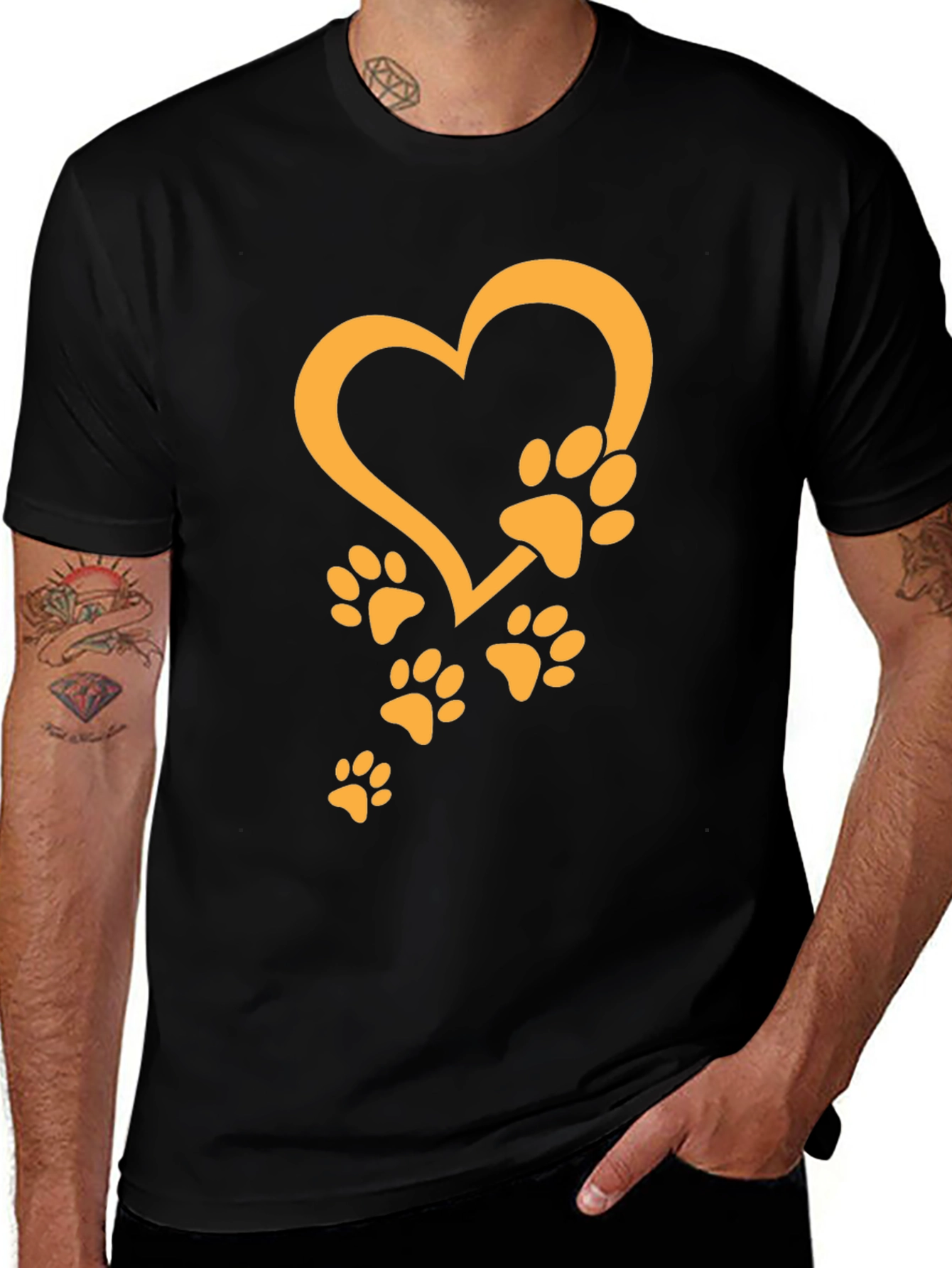Variant 11 of Paw Print Heart Tee - Dog Lover T-Shirt