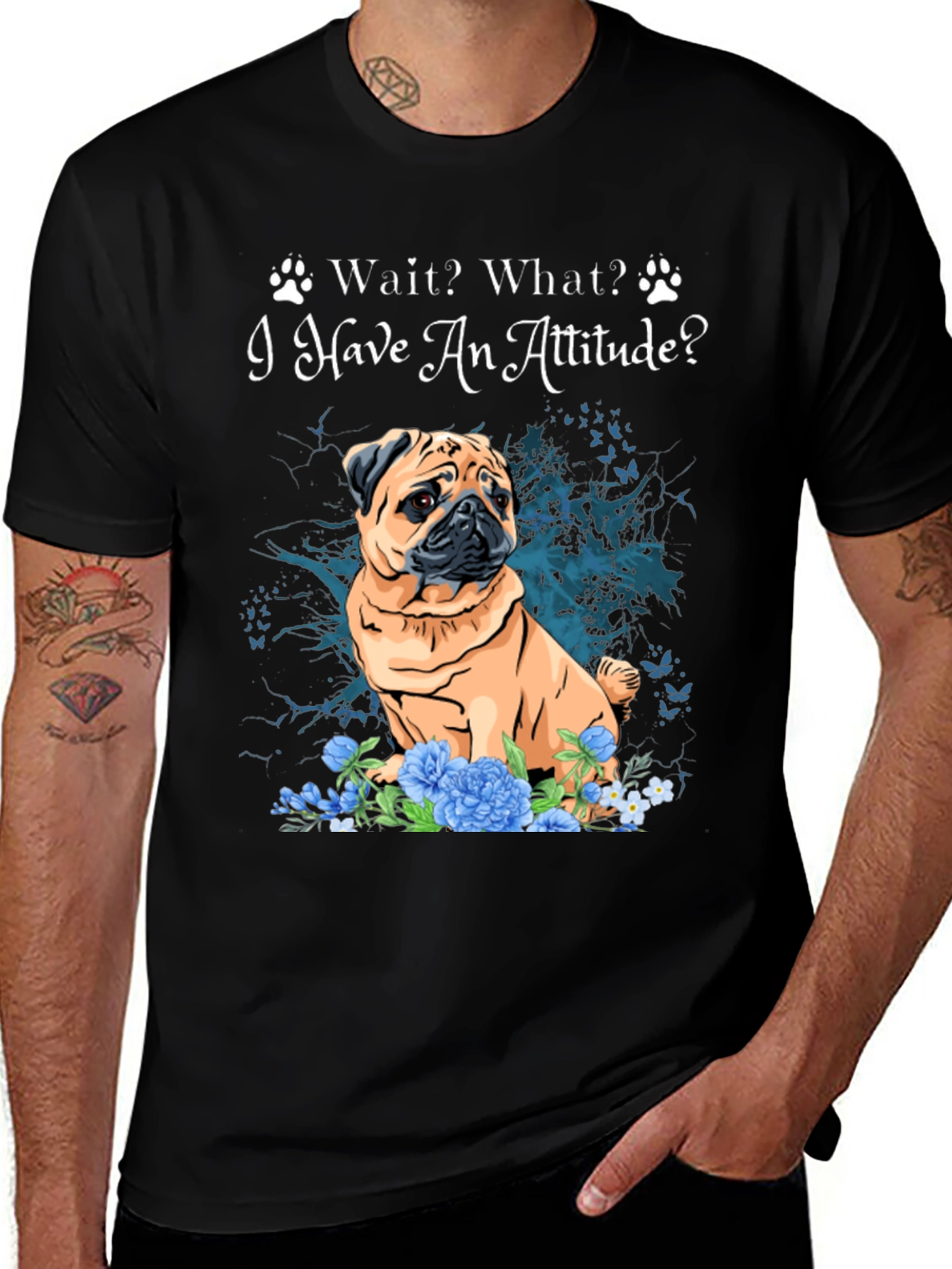 Variant 21 of Pug Attitude T-Shirt - Cute Dog Tee