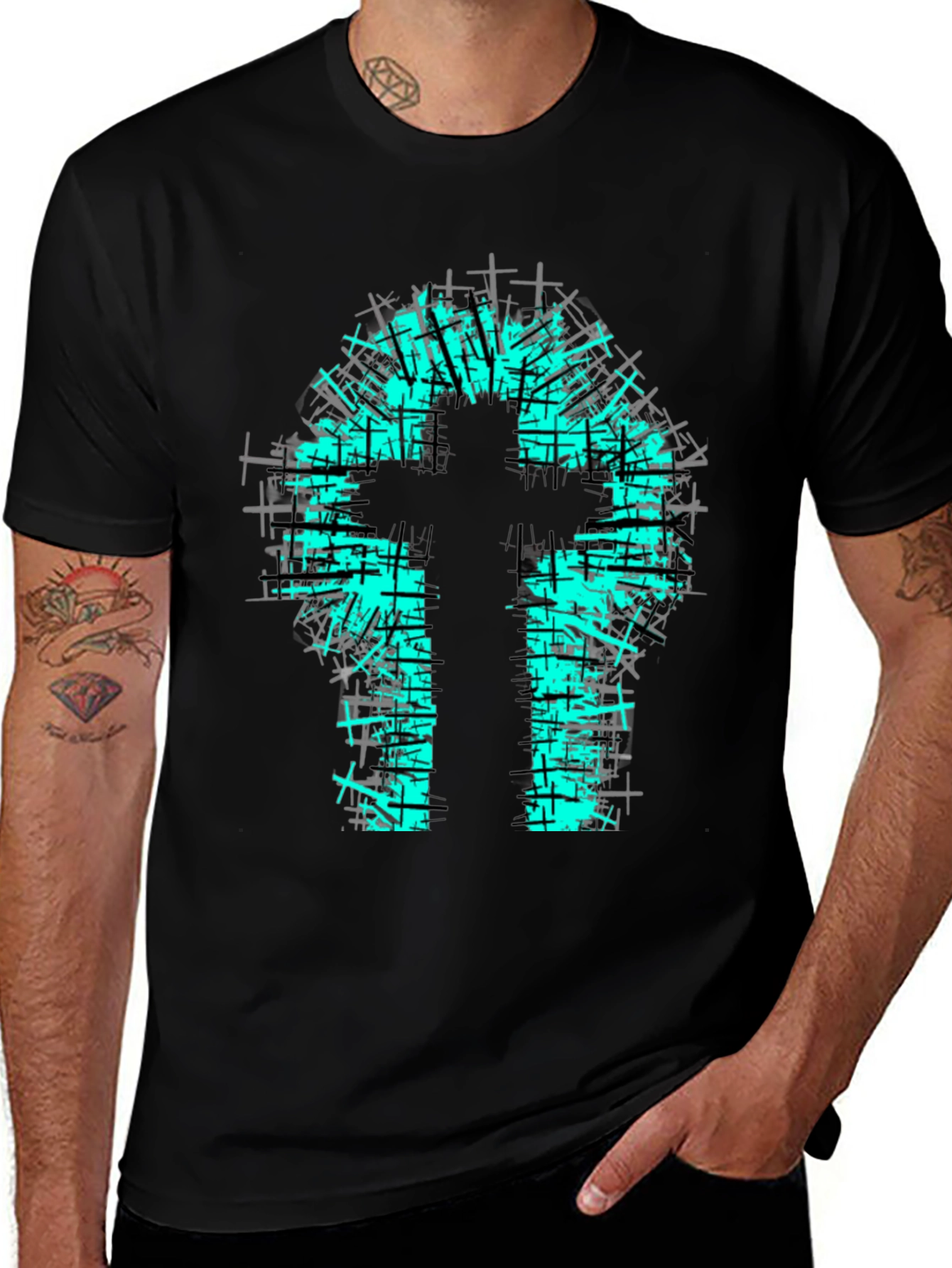 Variant 21 of Cross Graphic Print Black T-Shirt