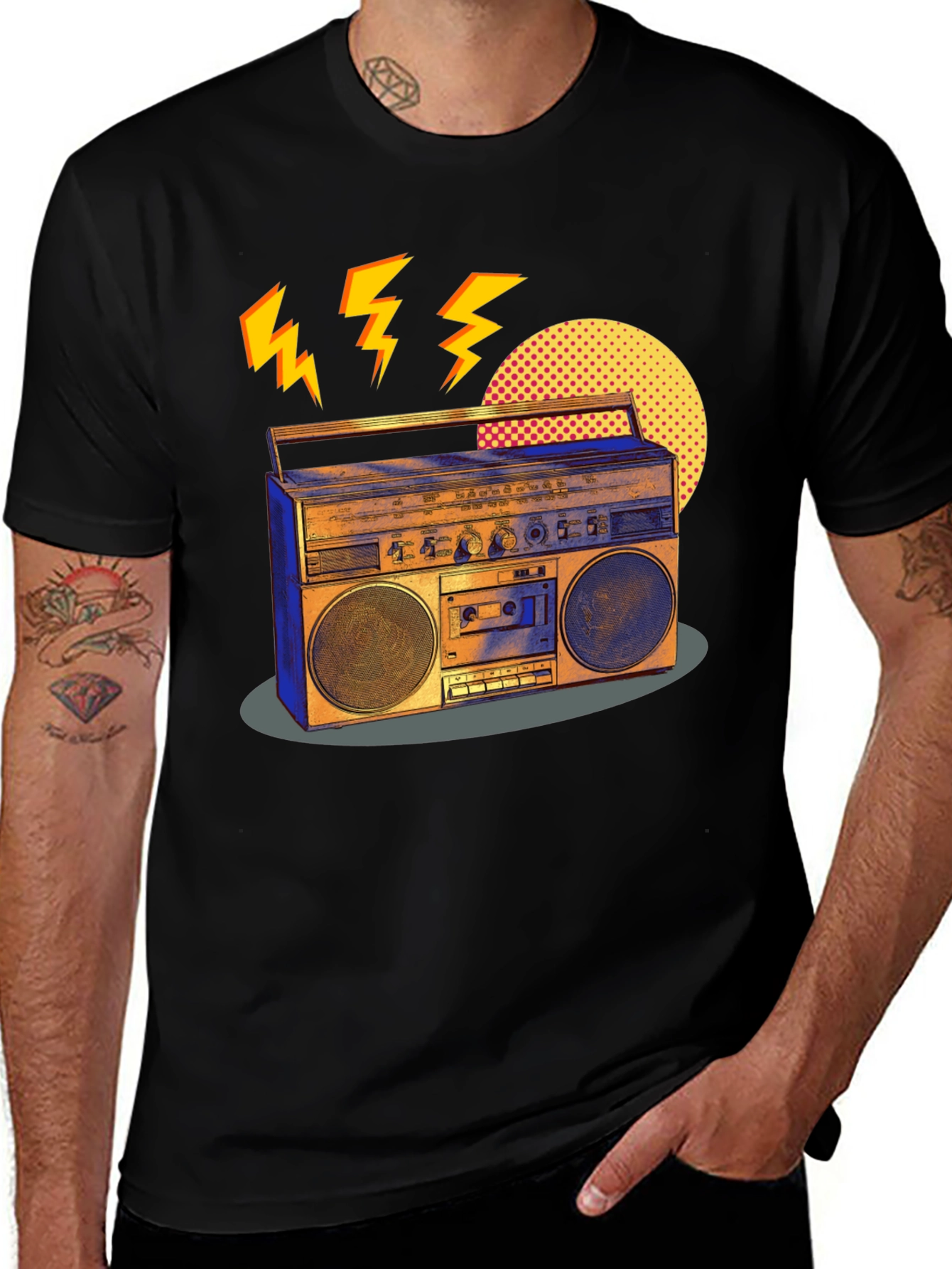 Variant 24 of Retro Boombox Graphic Tee - Vintage 80s Style