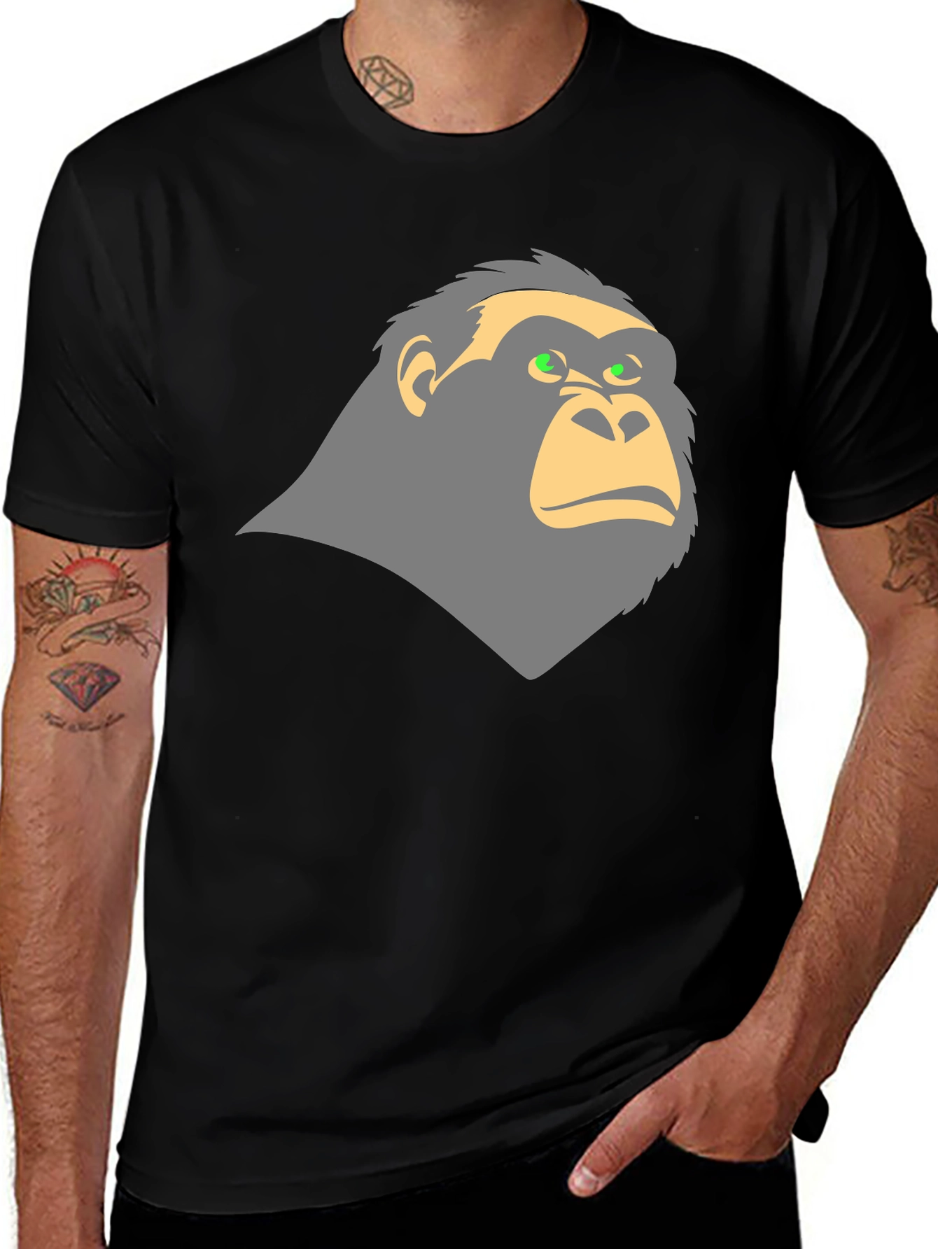 Variant 10 of Cool Gorilla Graphic Tee - Black