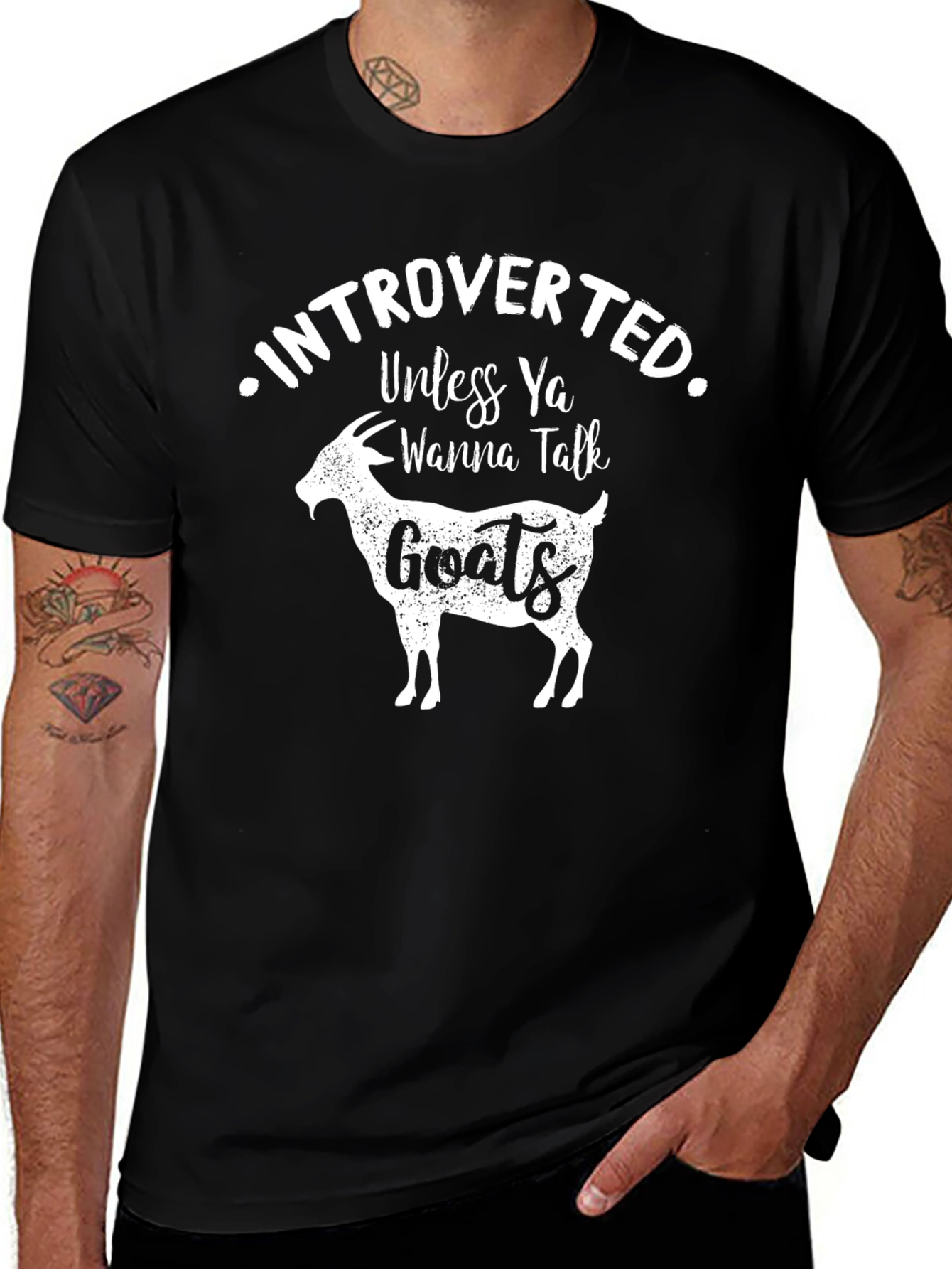 Variant 20 of Introverted Goat Graphic T-Shirt - Unisex Soft Cotton Tee