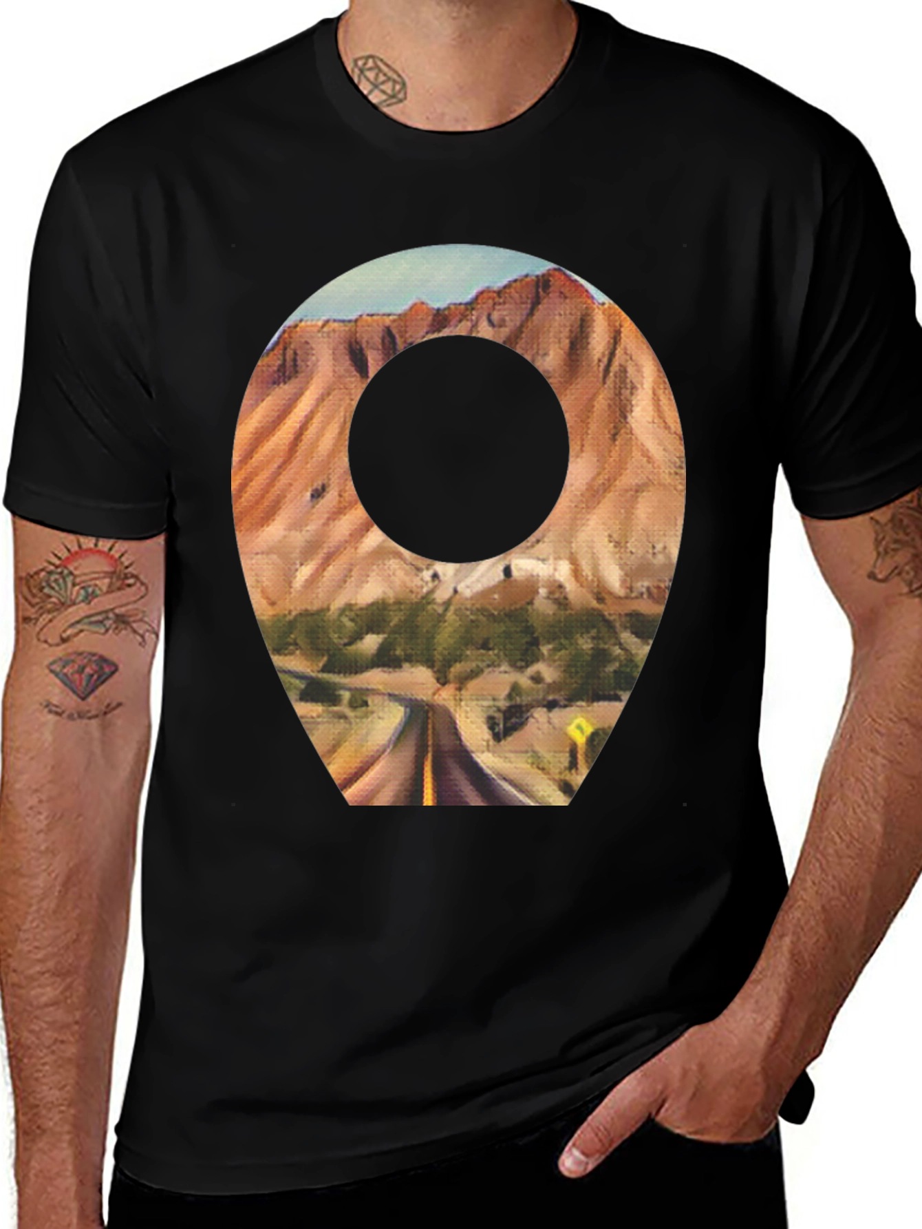 Scenic Route T-Shirt - Black Cotton Blend