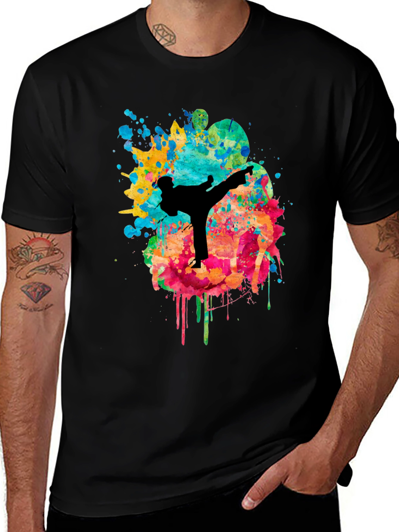 Variant 23 of Karate Kick Watercolor T-Shirt