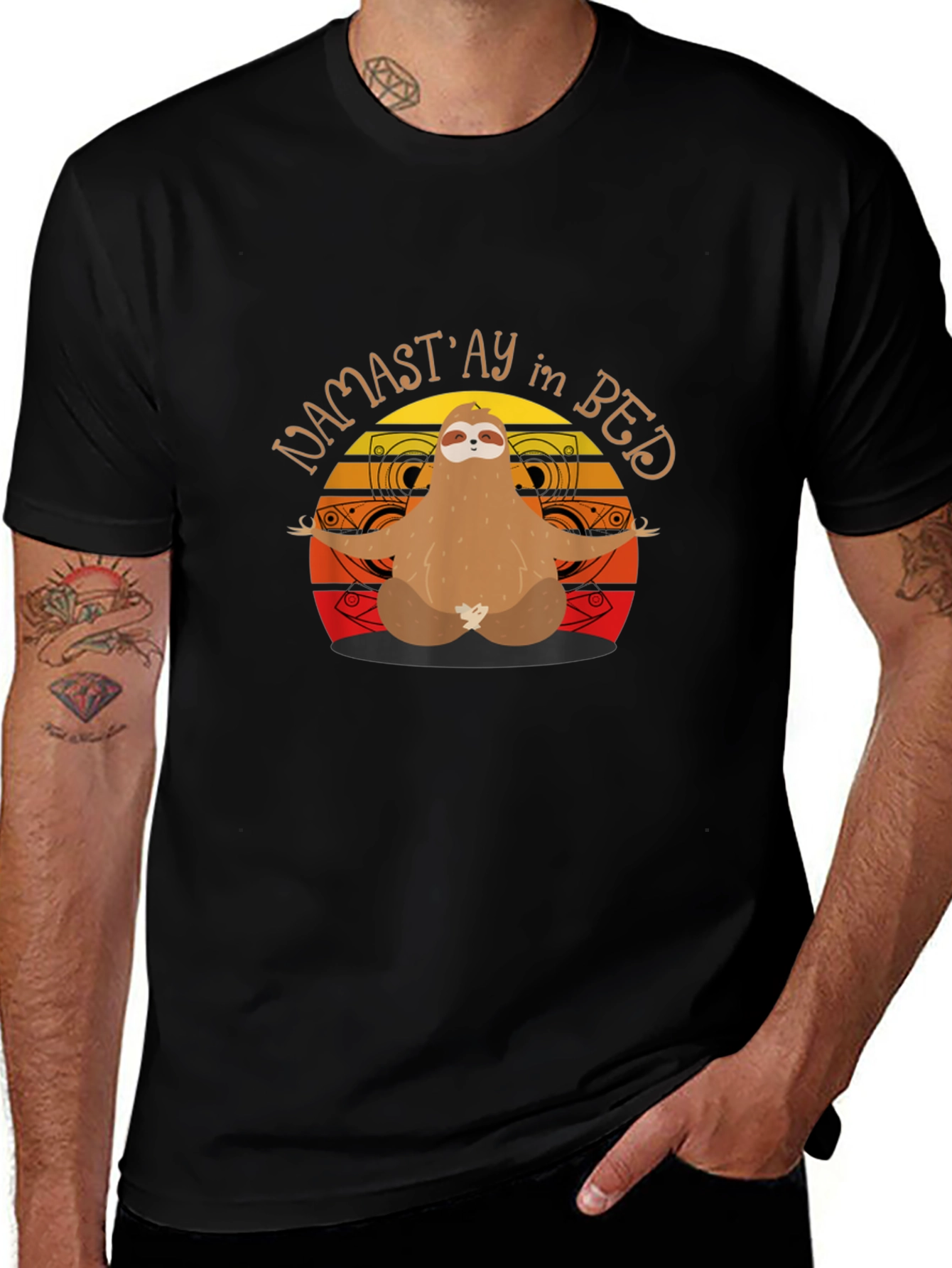 Variant 29 of Namast'ay in Bed Sloth Graphic T-Shirt