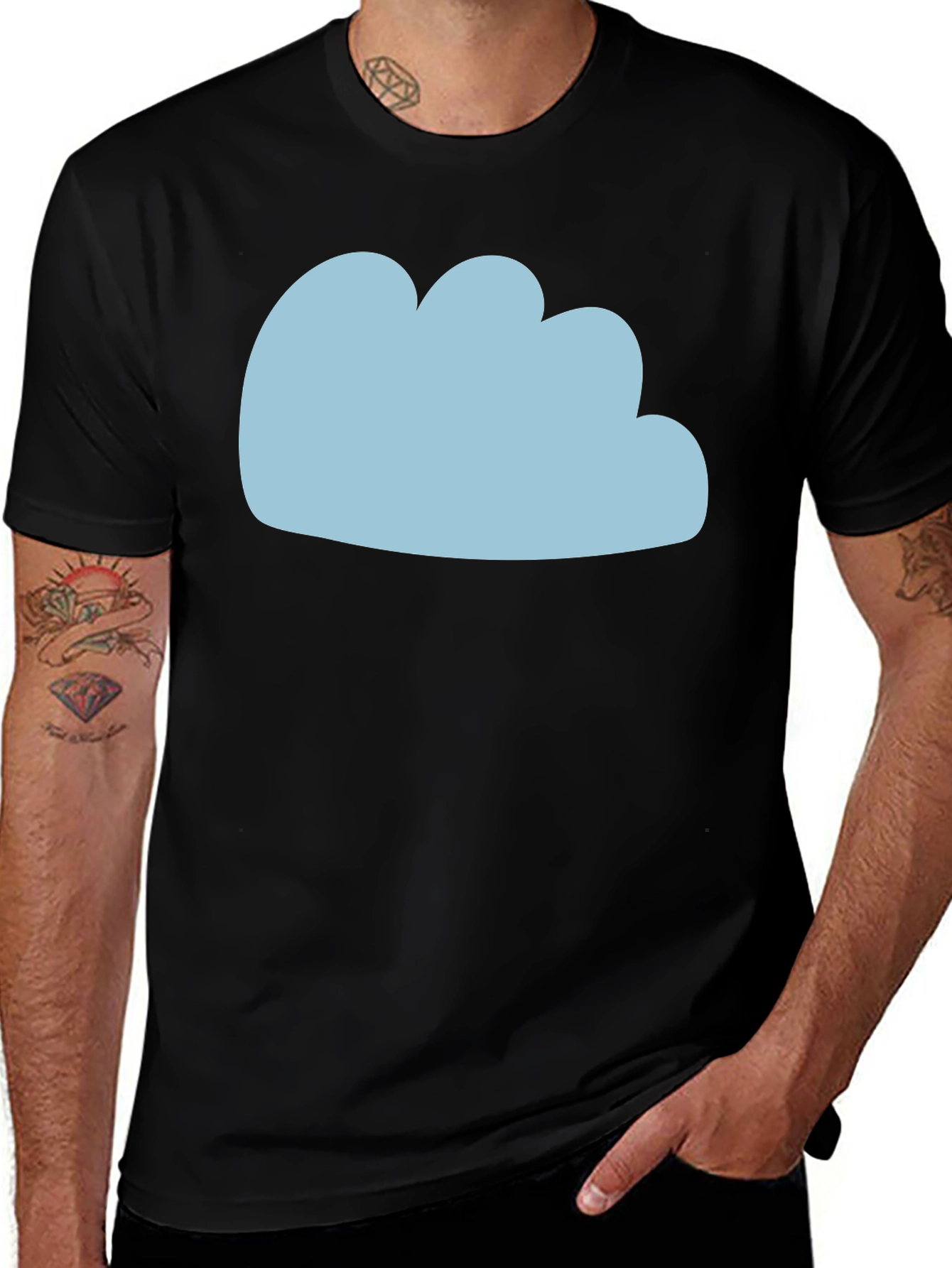 Variant 5 of Blue Cloud Graphic T-Shirt - Soft Cotton Blend