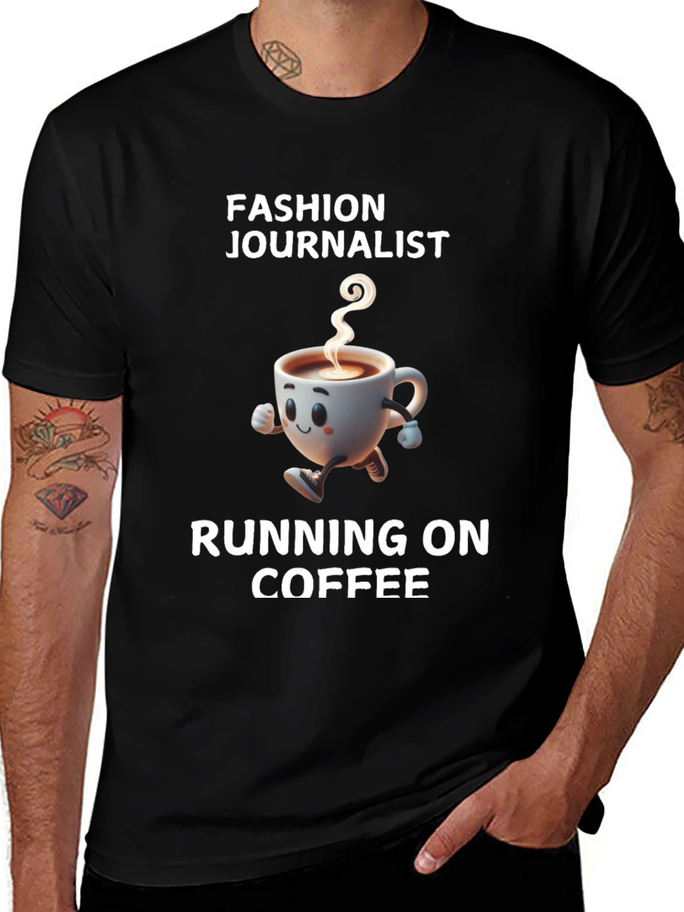Variant 4 of Fashion Journalist Running on Coffee T-Shirt