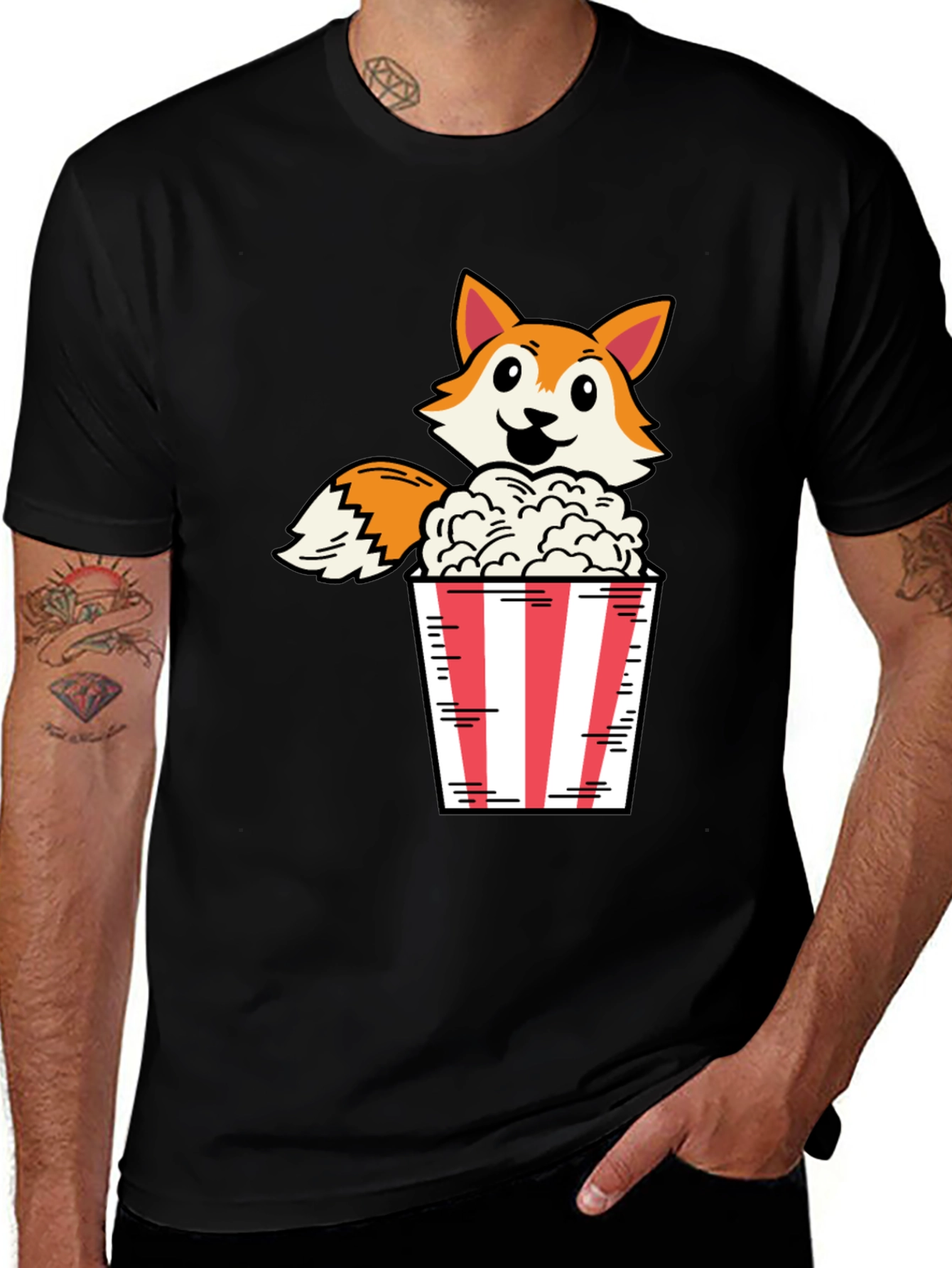 Variant 15 of Fox Popcorn Black T-Shirt
