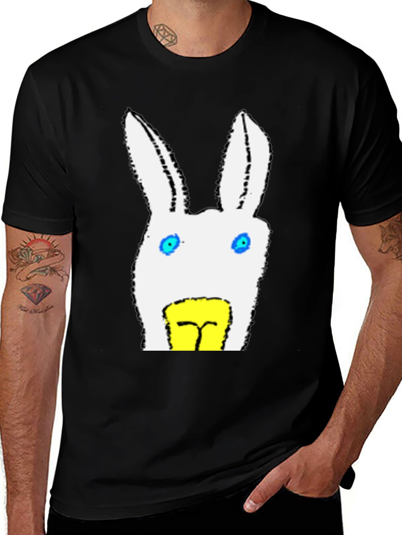 Variant 10 of Bunny Graphic Tee - Stylish Black Cotton T-Shirt