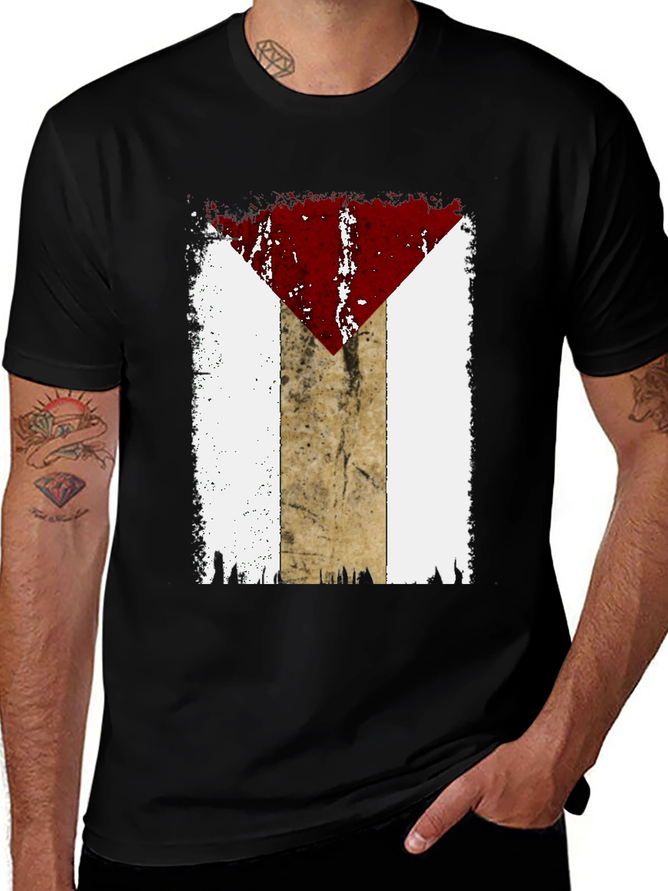 Variant 19 of Distressed Flag Graphic T-Shirt