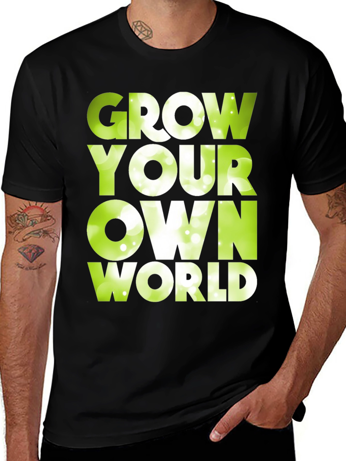 Variant 7 of Grow Your Own World Graphic Tee - Black