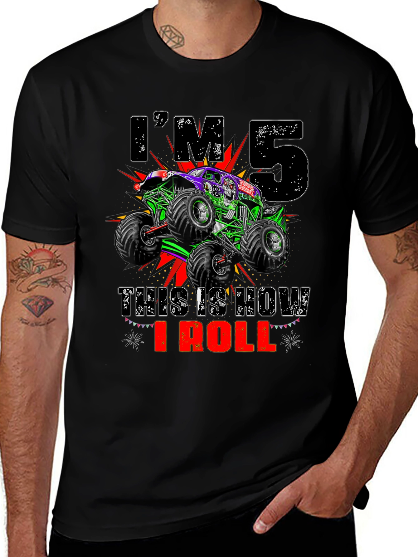 Variant 16 of I'm 5 This Is How I Roll Monster Truck Shirt