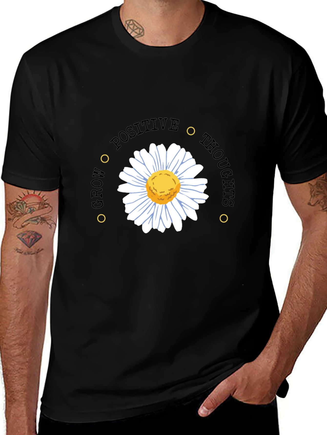 Variant 15 of Grow Positive Thoughts Daisy Graphic Tee
