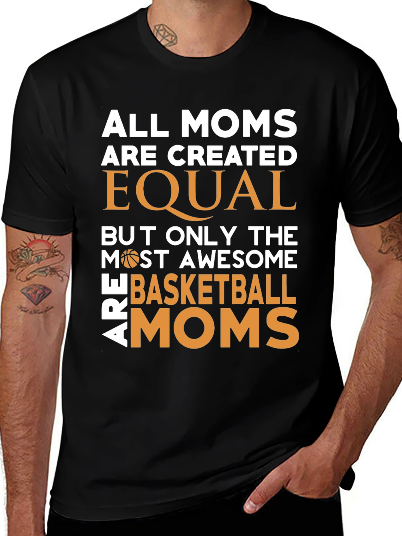 Variant 20 of Awesome Basketball Moms T-Shirt - Black