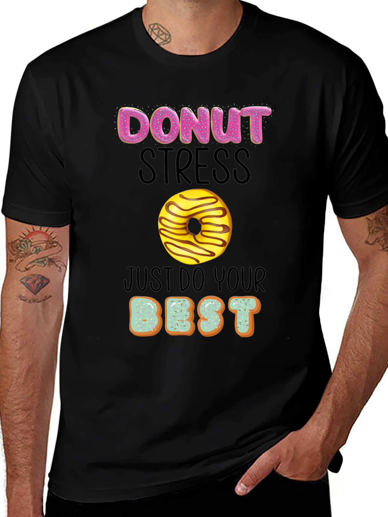 Variant 11 of Donut Stress T-Shirt - Funny Relax Tee