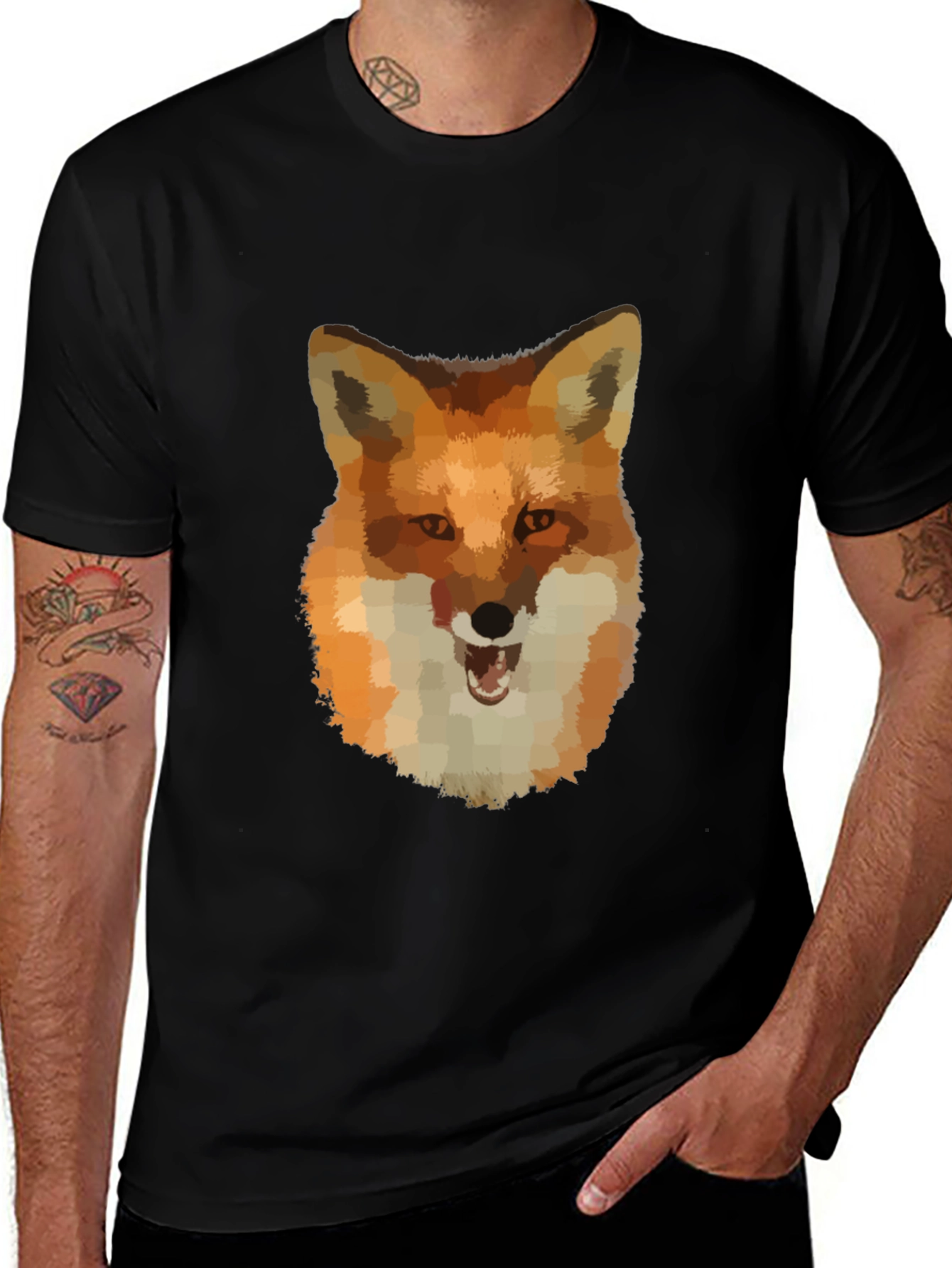 Variant 18 of Fox Head Graphic Tee - Men's Black T-Shirt