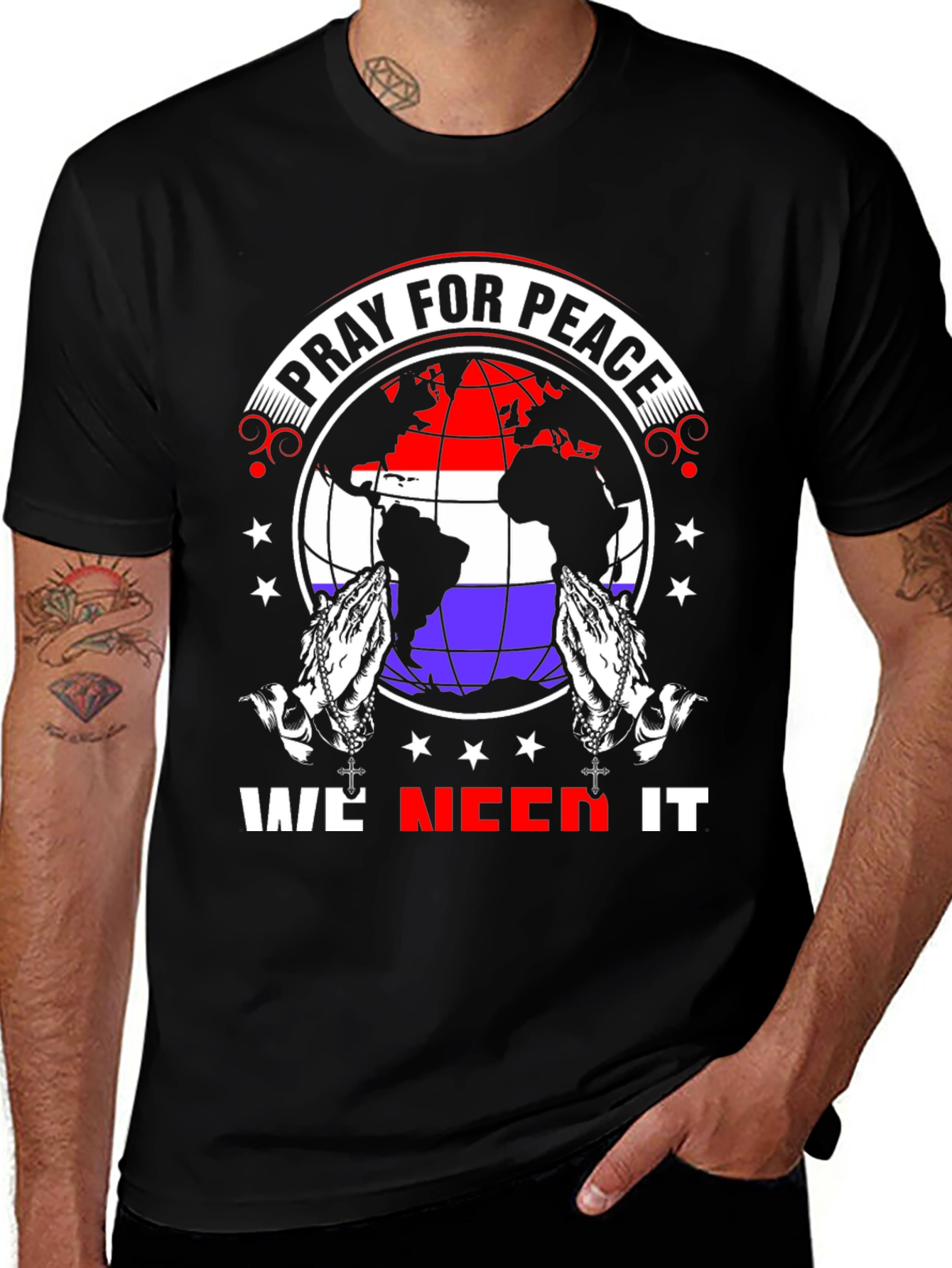 Variant 6 of Pray for Peace Graphic T-Shirt