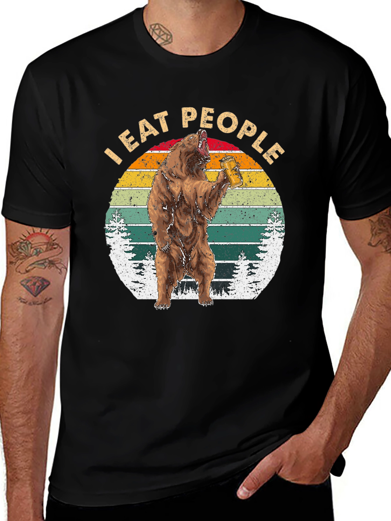 Variant 29 of I Eat People Bear T-Shirt - Funny Graphic Tee