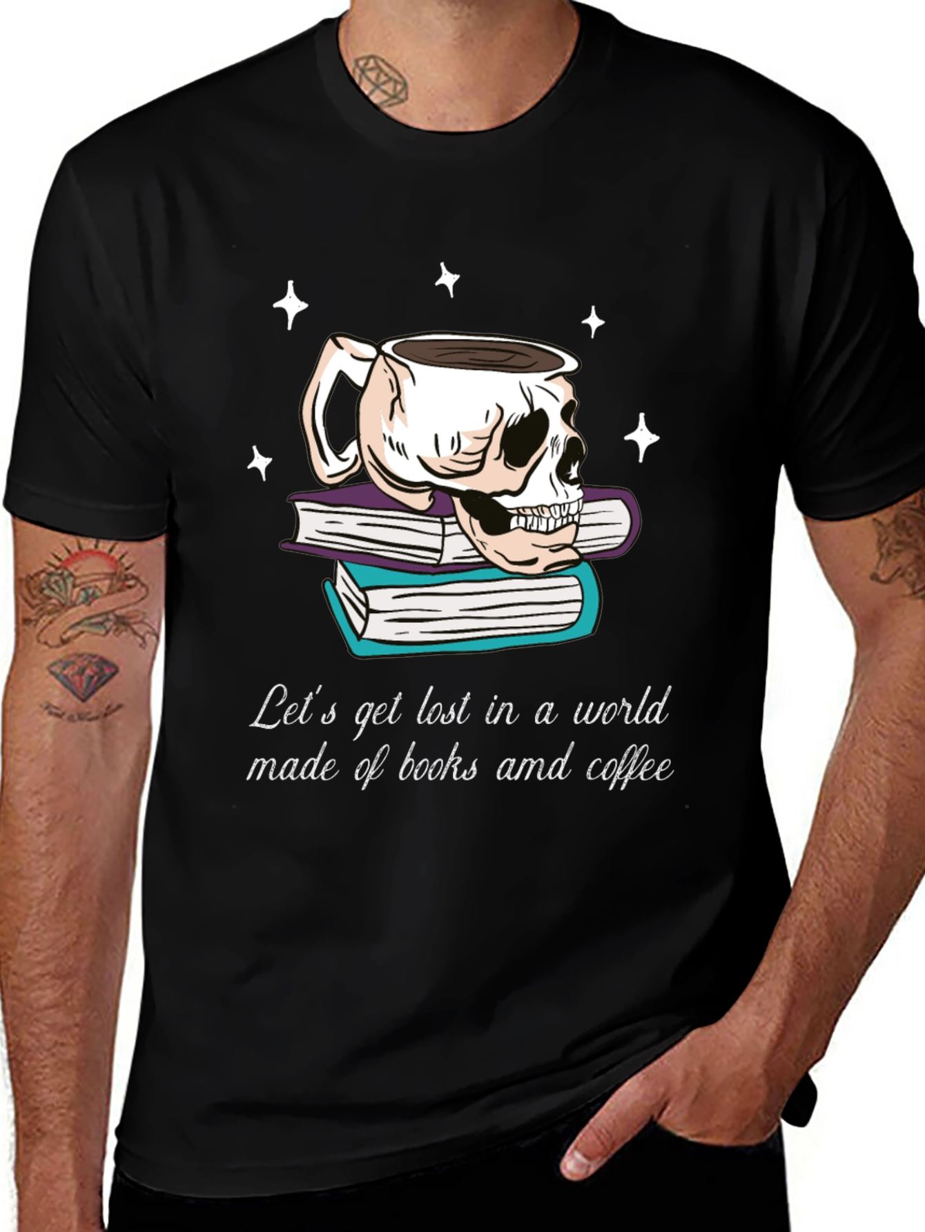 Variant 26 of Skull Coffee & Books Graphic T-Shirt