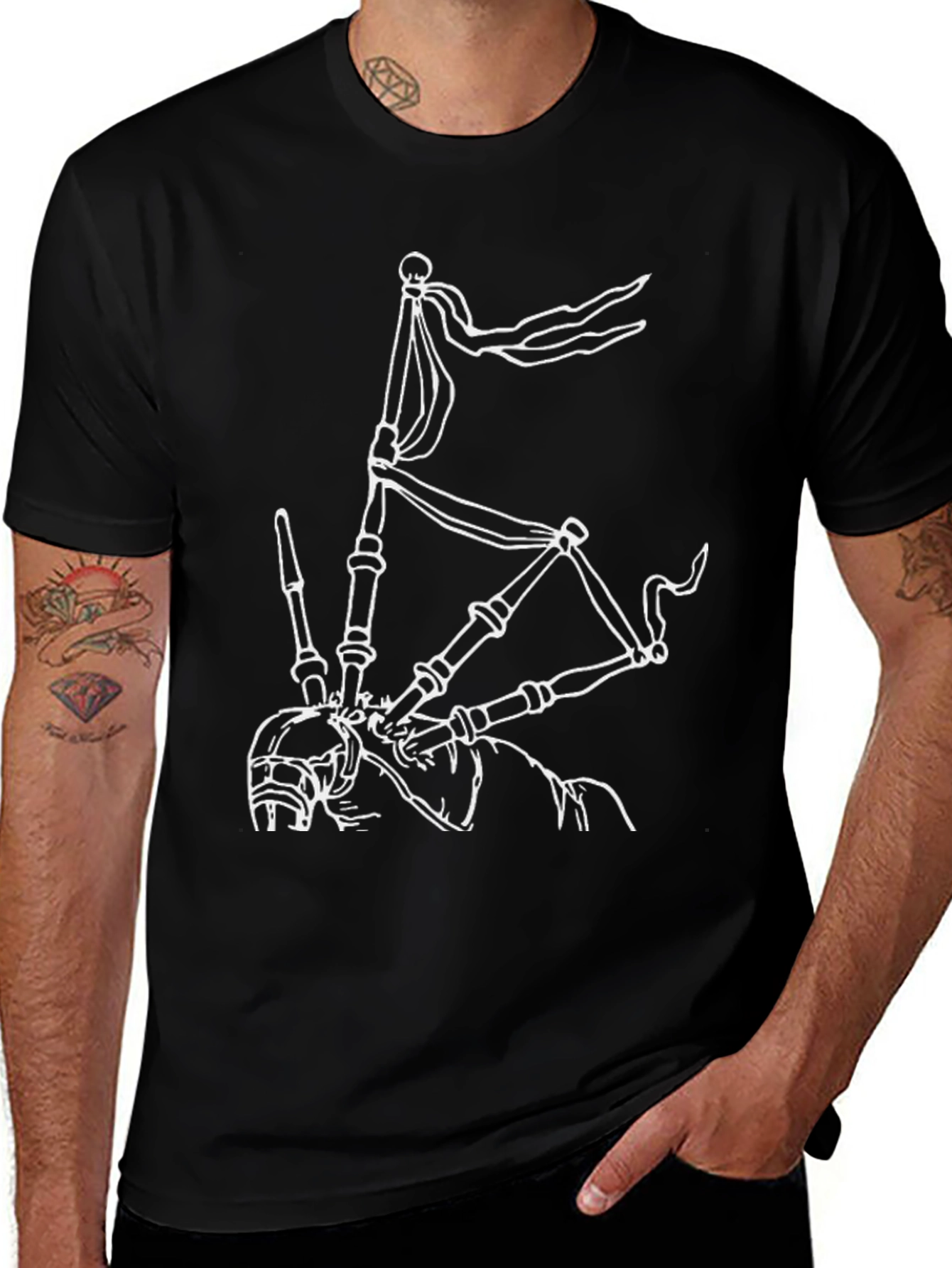 Variant 26 of Bagpipe Graphic Tee - Scottish Music T-Shirt
