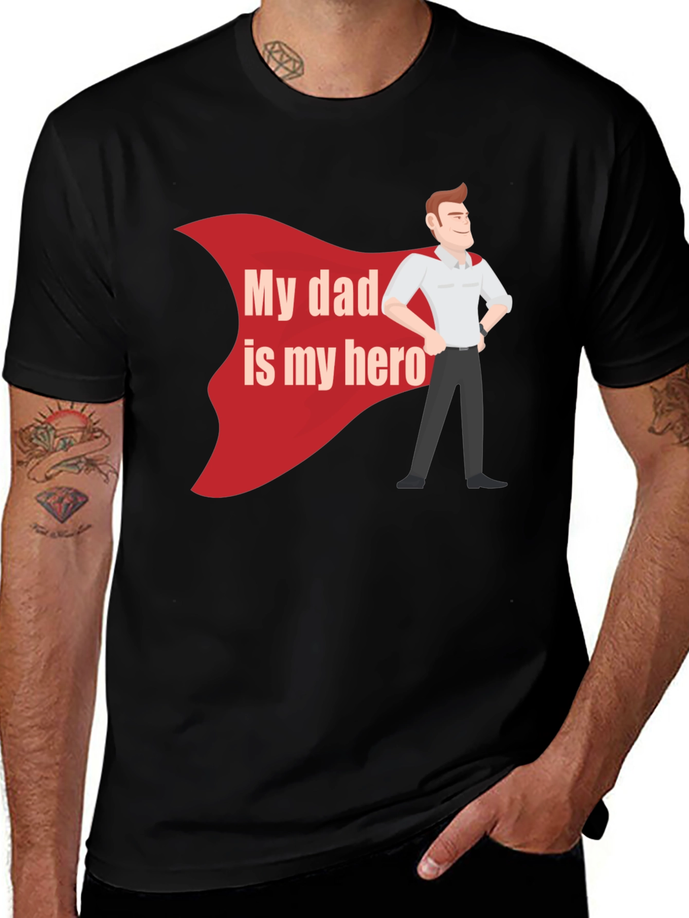 Variant 19 of My Dad is My Hero Graphic Tee - Father's Day Gift