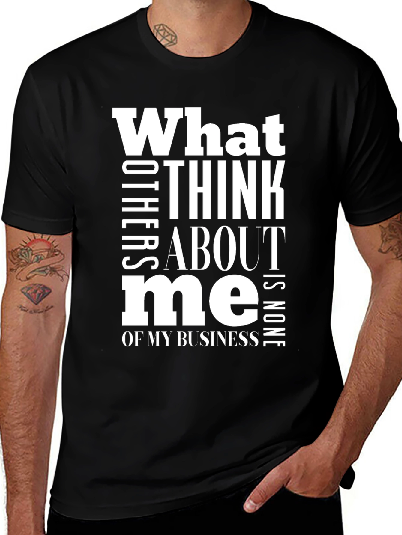 Variant 2 of What Others Think T-Shirt - Black Cotton Blend
