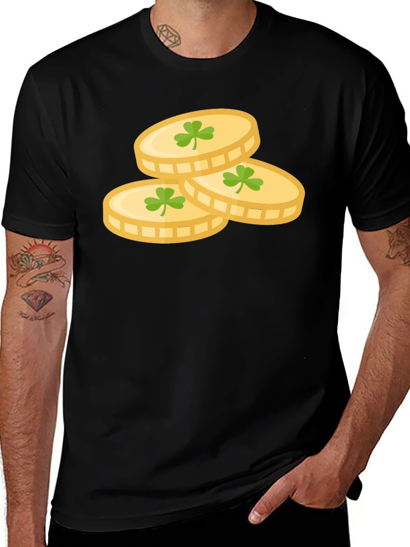 Lucky Shamrock Coin T-Shirt - St. Patrick's Day Apparel