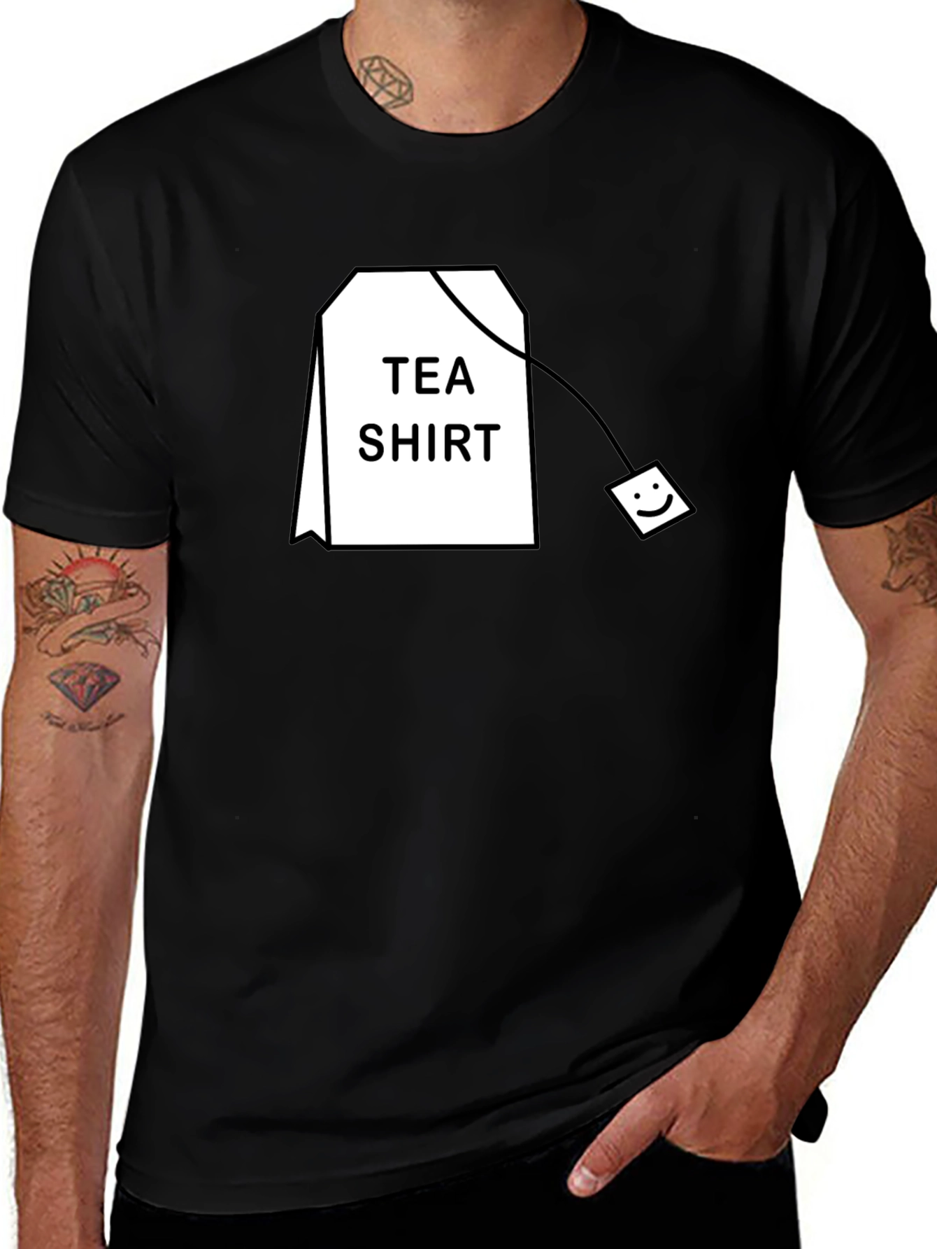 Variant 20 of Tea Shirt Graphic T-Shirt - Black Cotton Blend