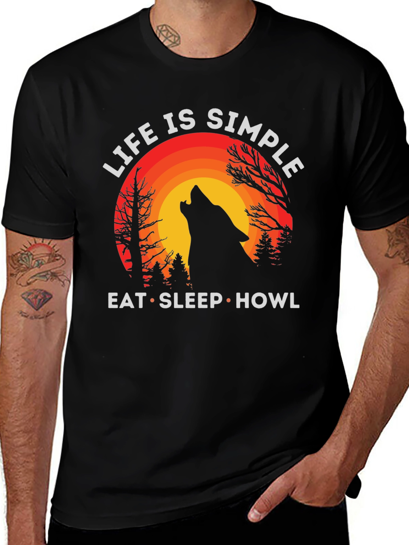 Variant 15 of Life is Simple Wolf T-Shirt