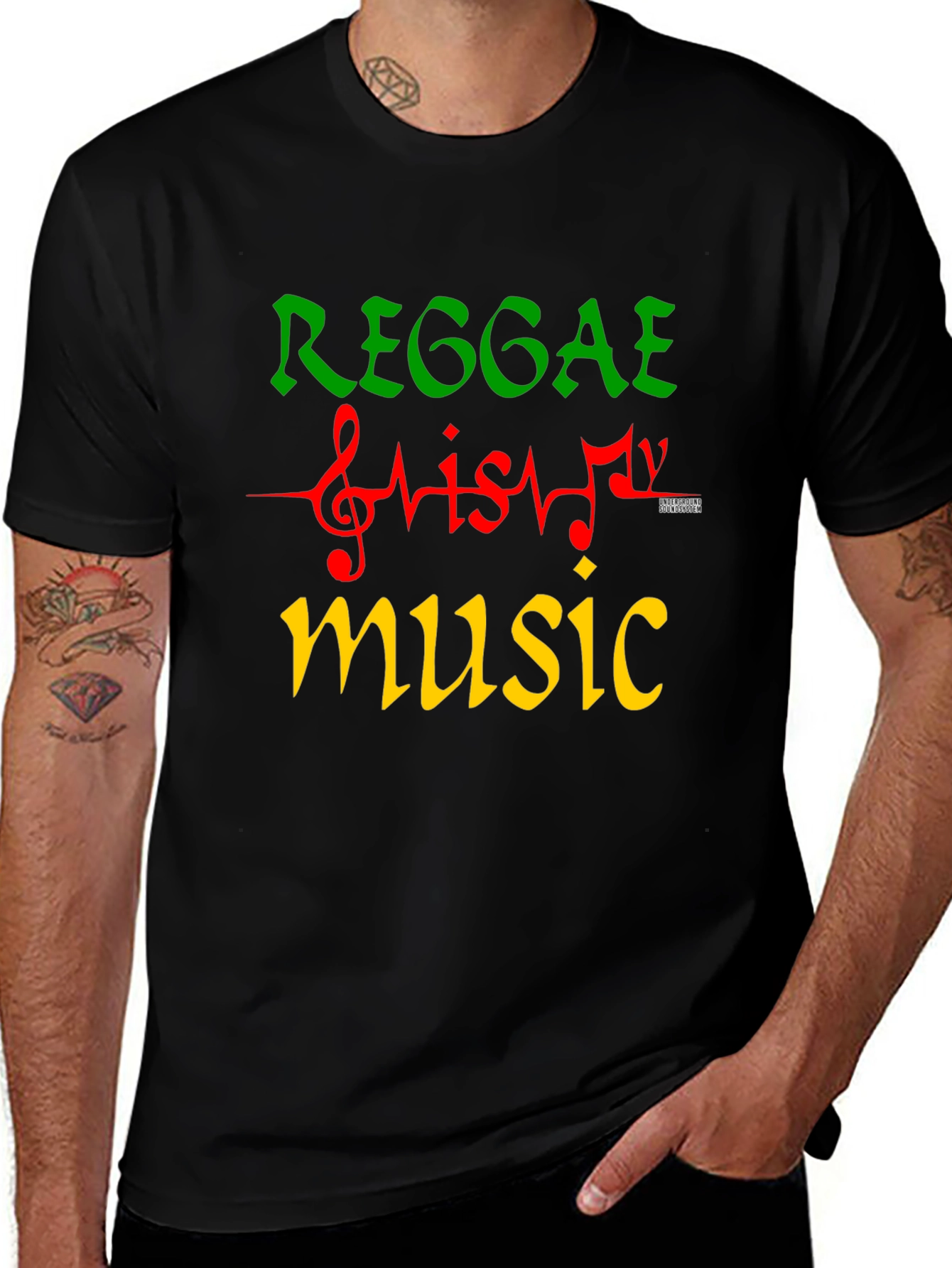 Variant 11 of Reggae Music T-Shirt - Rasta Colors - Casual Wear